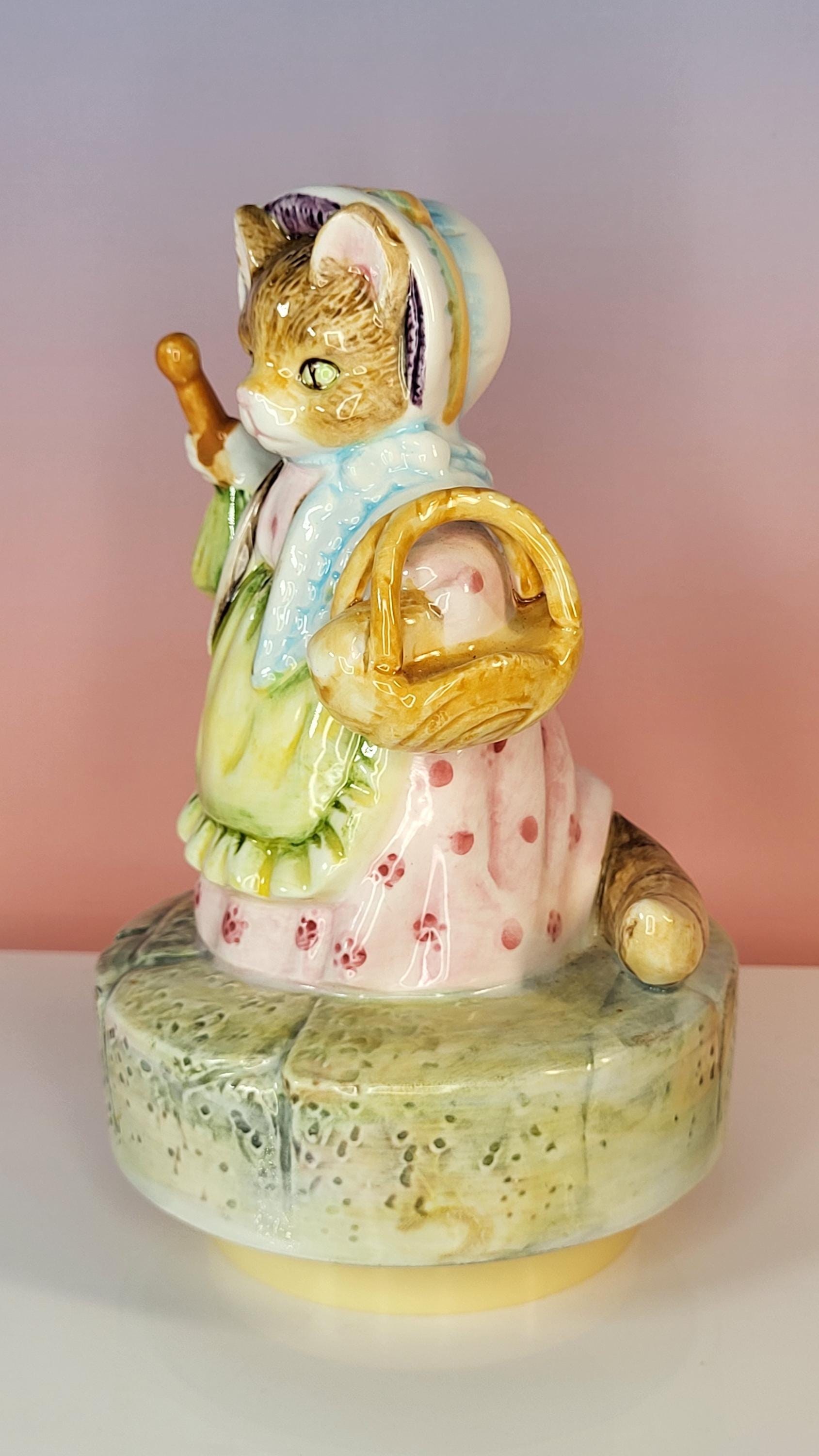 Vintage Schmid Beatrix Potter Mrs. Ribby Music Box view 6