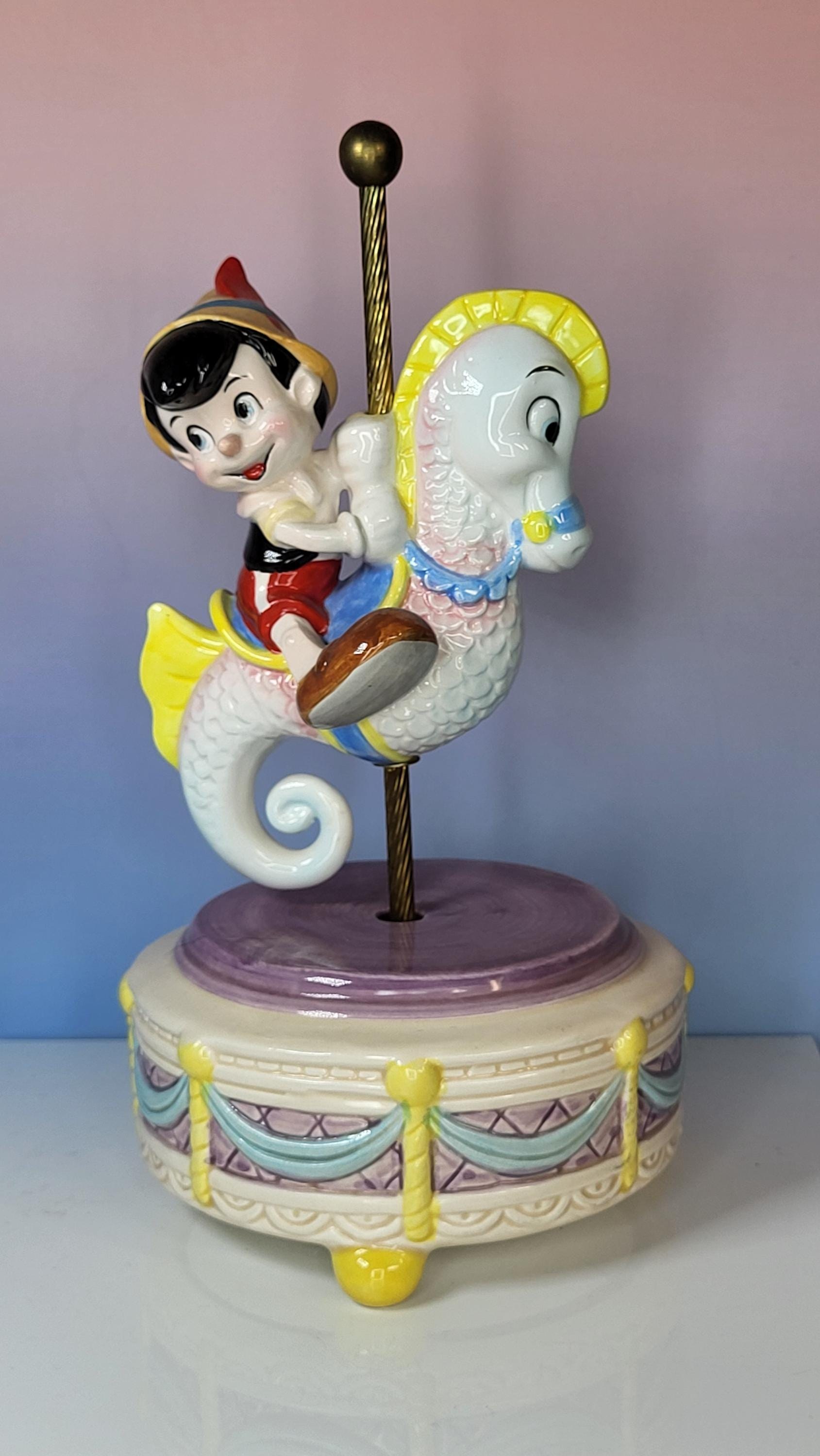 Rare Vintage Schmid Disney Pinocchio Seahorse Music Box