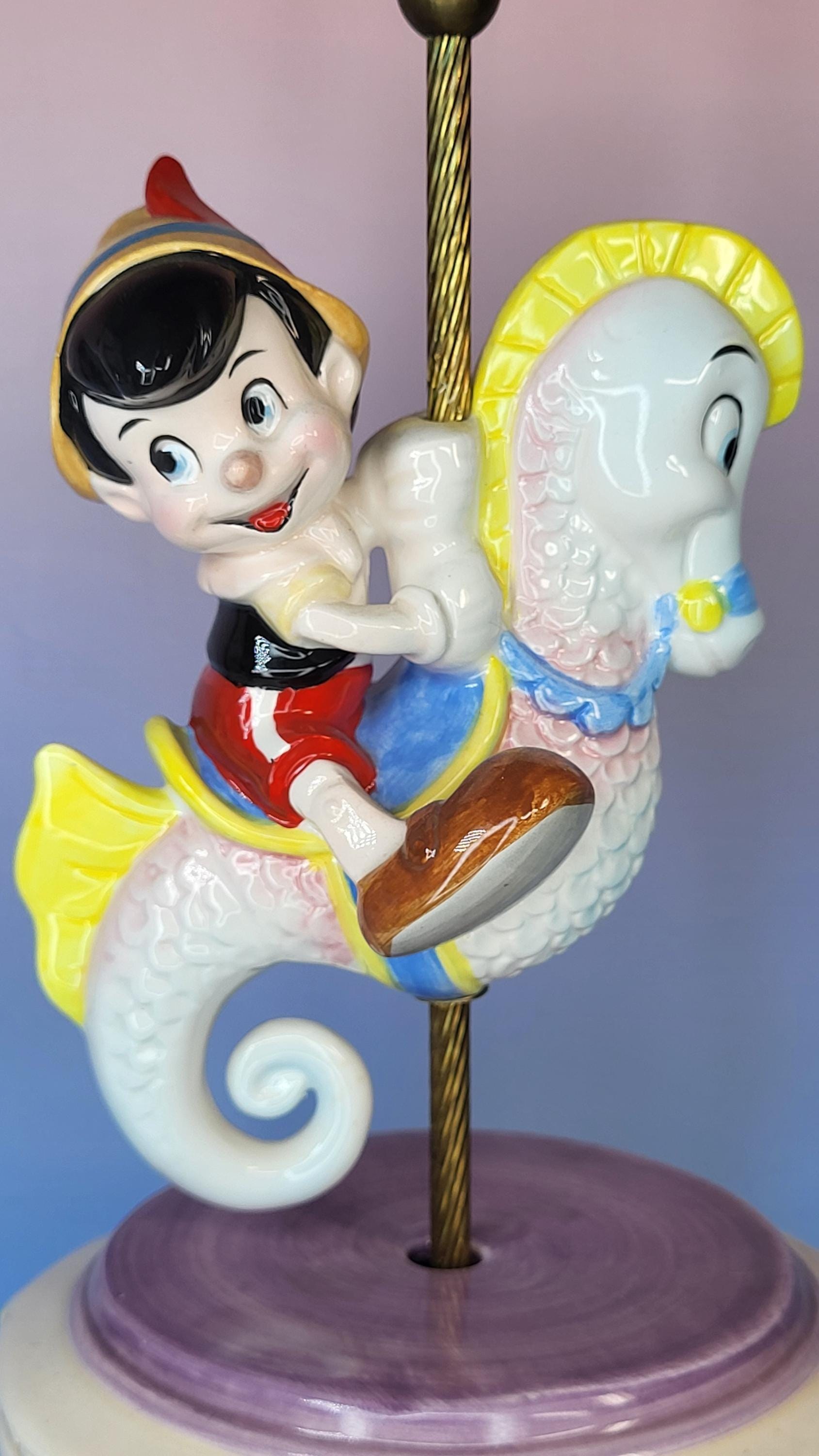 Rare Vintage Schmid Disney Pinocchio Seahorse Music Box view 3
