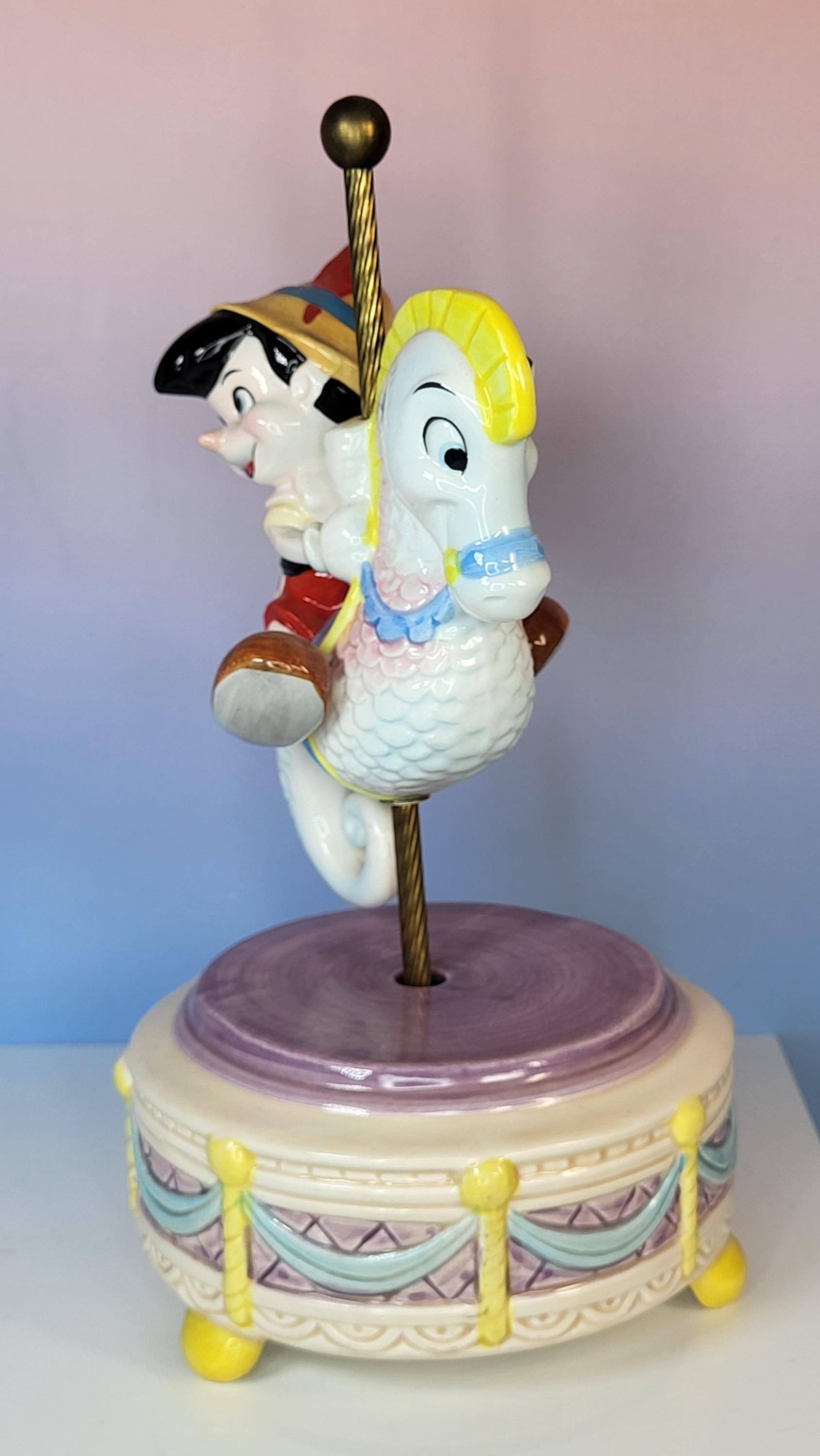 Rare Vintage Schmid Disney Pinocchio Seahorse Music Box view 4