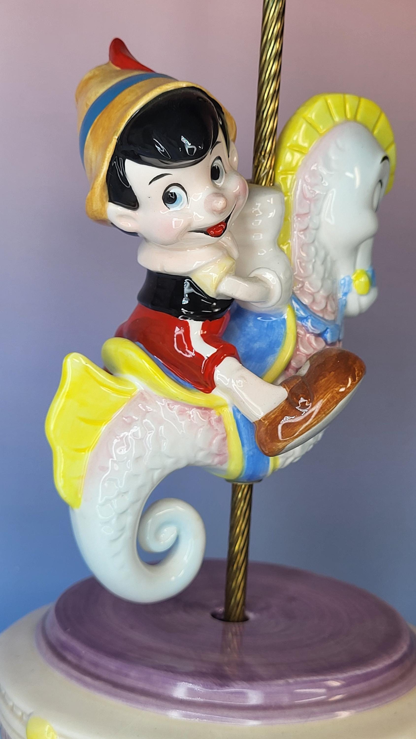 Rare Vintage Schmid Disney Pinocchio Seahorse Music Box view 9