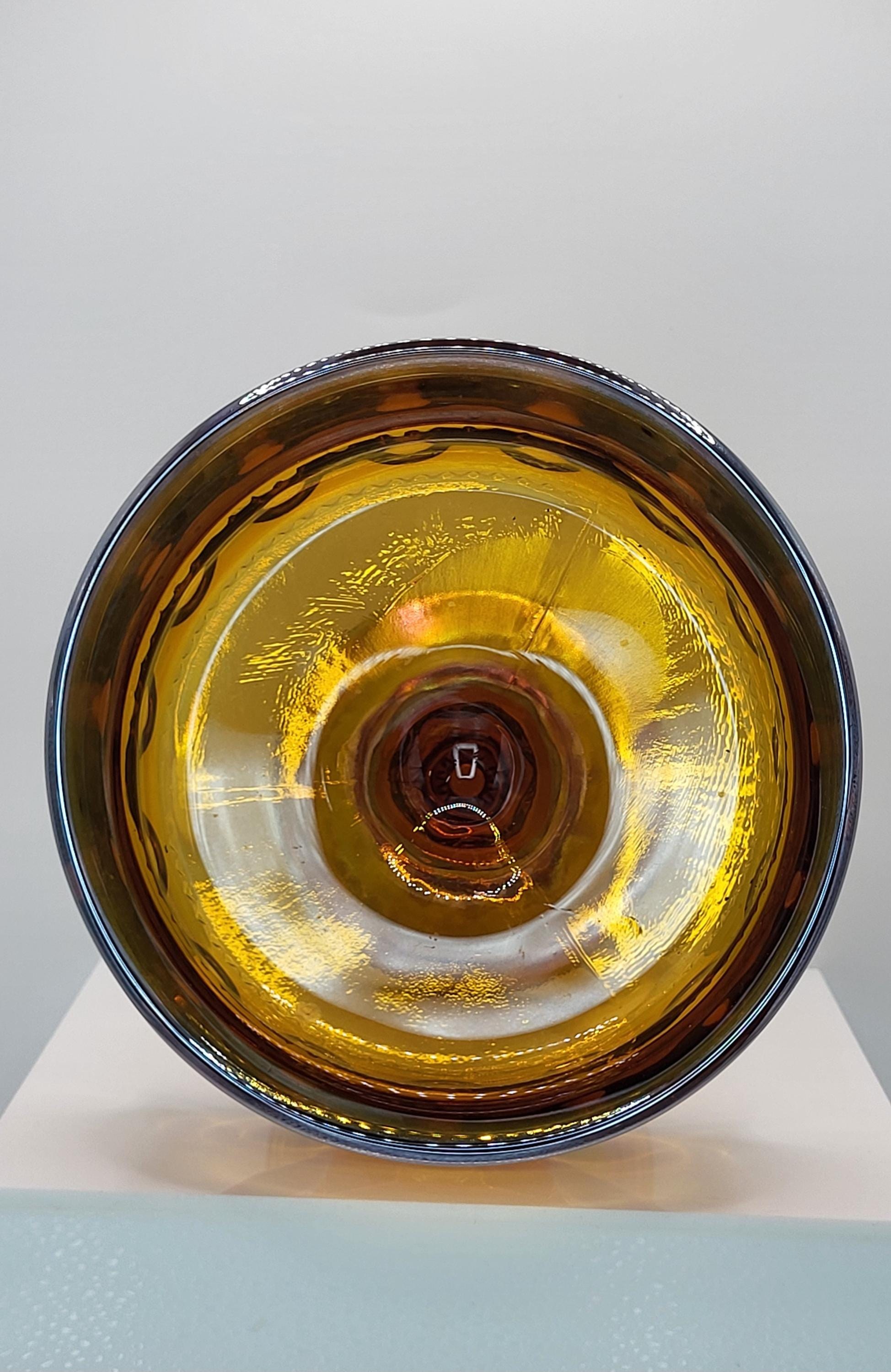 Vintage Indiana Glass Kings Crown Carnival Glass Compote view 4