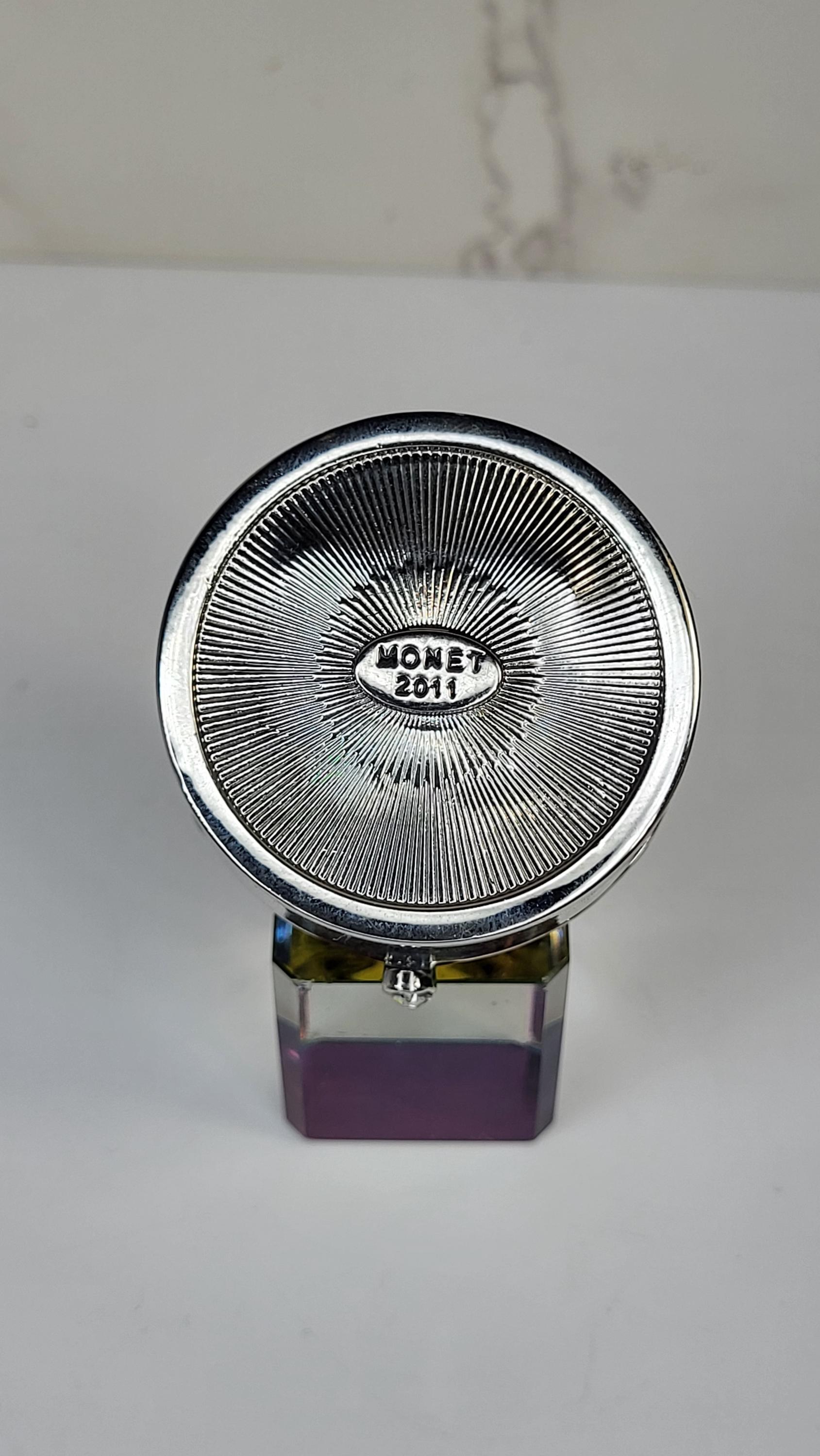 Monet Collectible Pill Box, Black Enamel Crystal Trinket Box view 8
