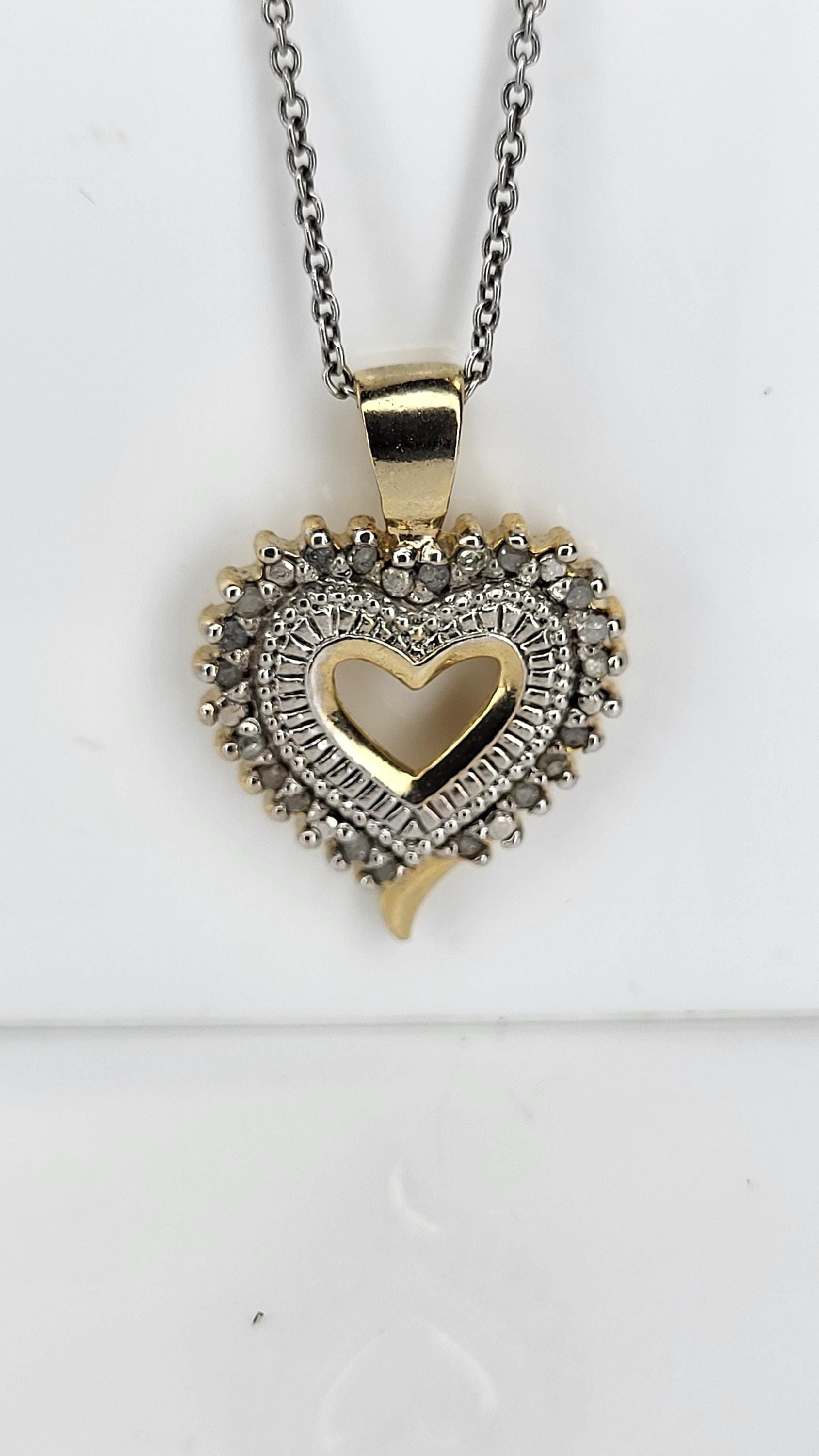 Vintage Monet Enamel Egg Trinket Box & 14K Gold Vermeil Diamond Heart Necklace Set view 11