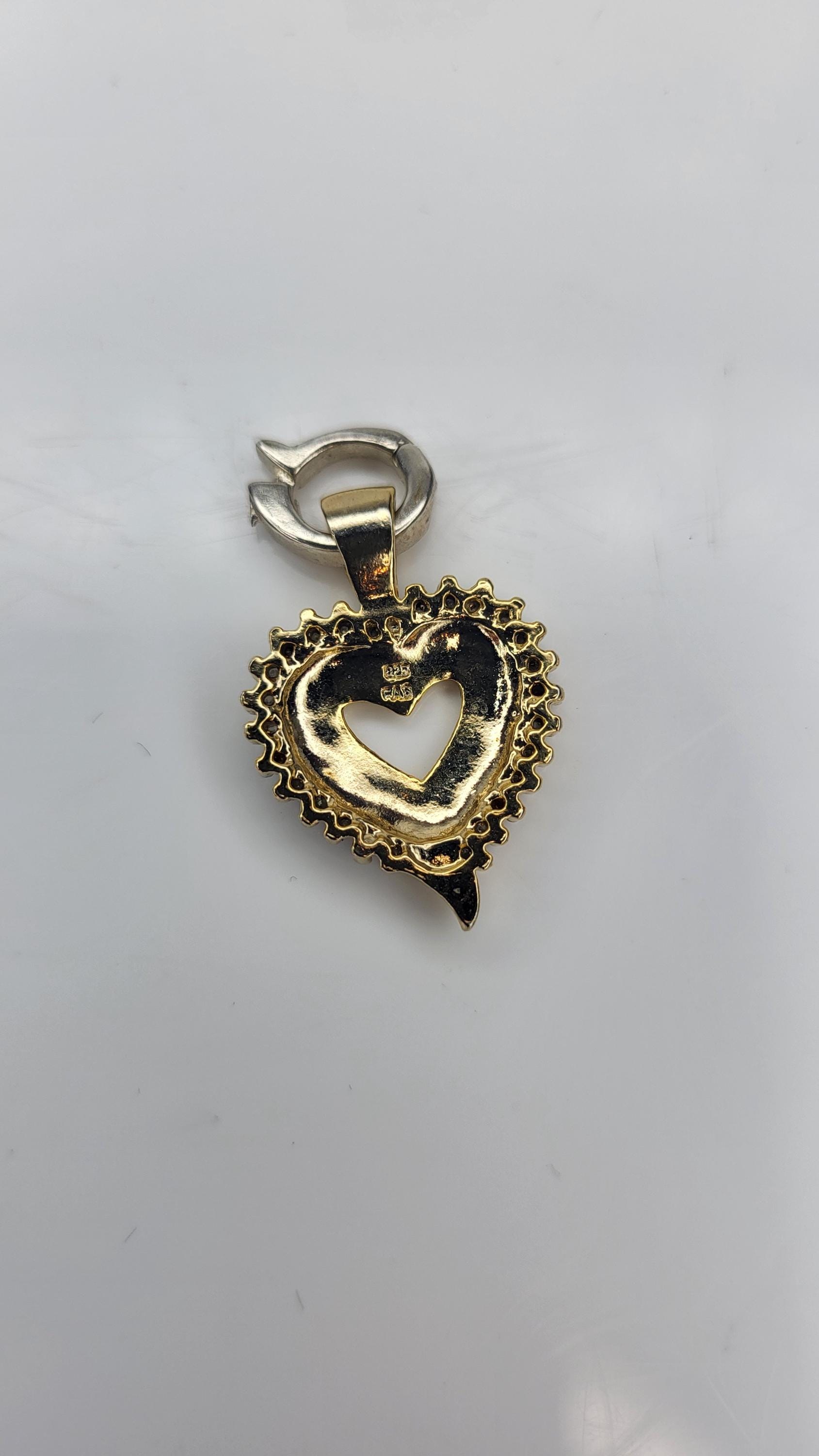 Vintage Monet Enamel Egg Trinket Box & 14K Gold Vermeil Diamond Heart Necklace Set view 14