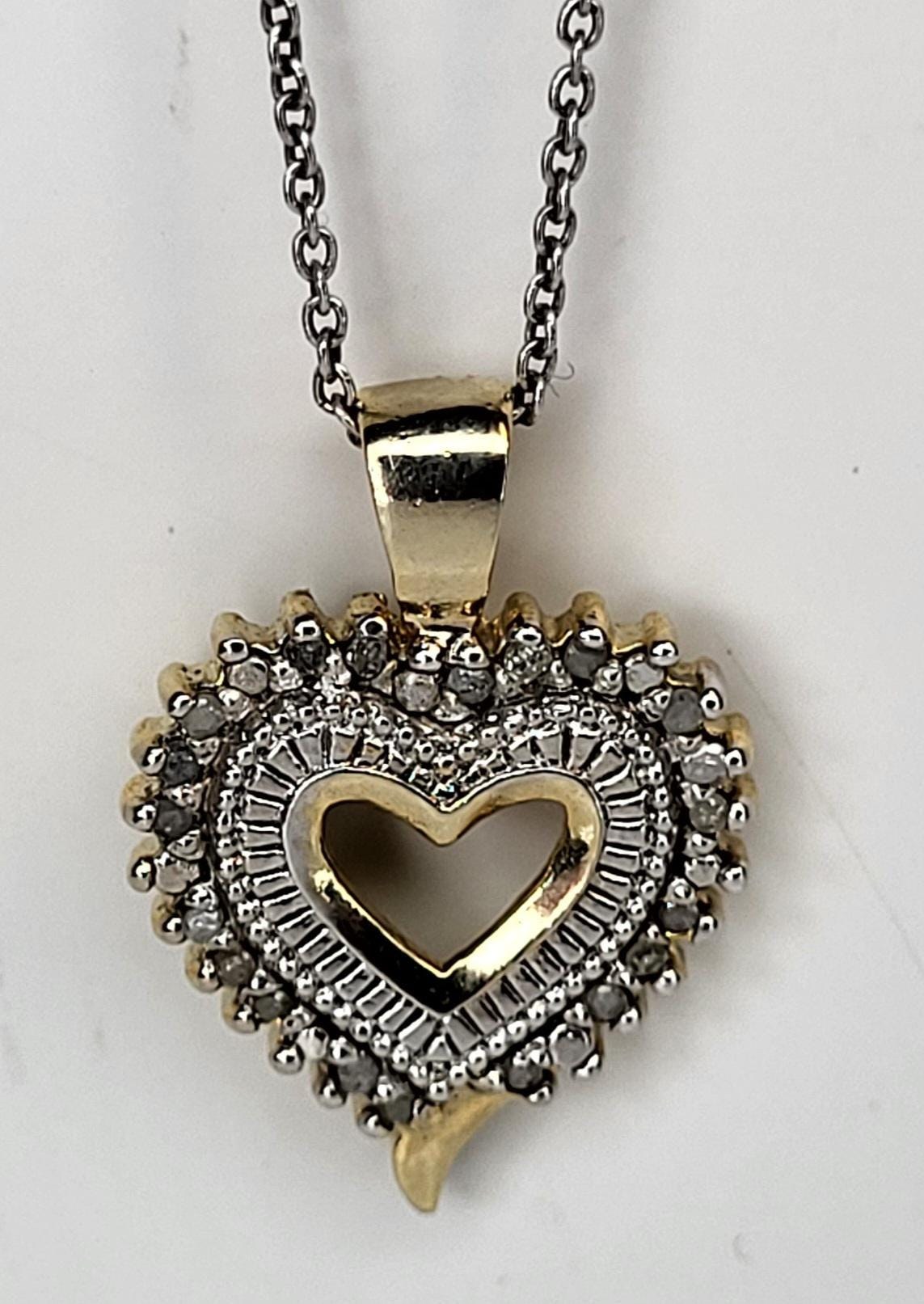 Vintage Monet Enamel Egg Trinket Box & 14K Gold Vermeil Diamond Heart Necklace Set view 8