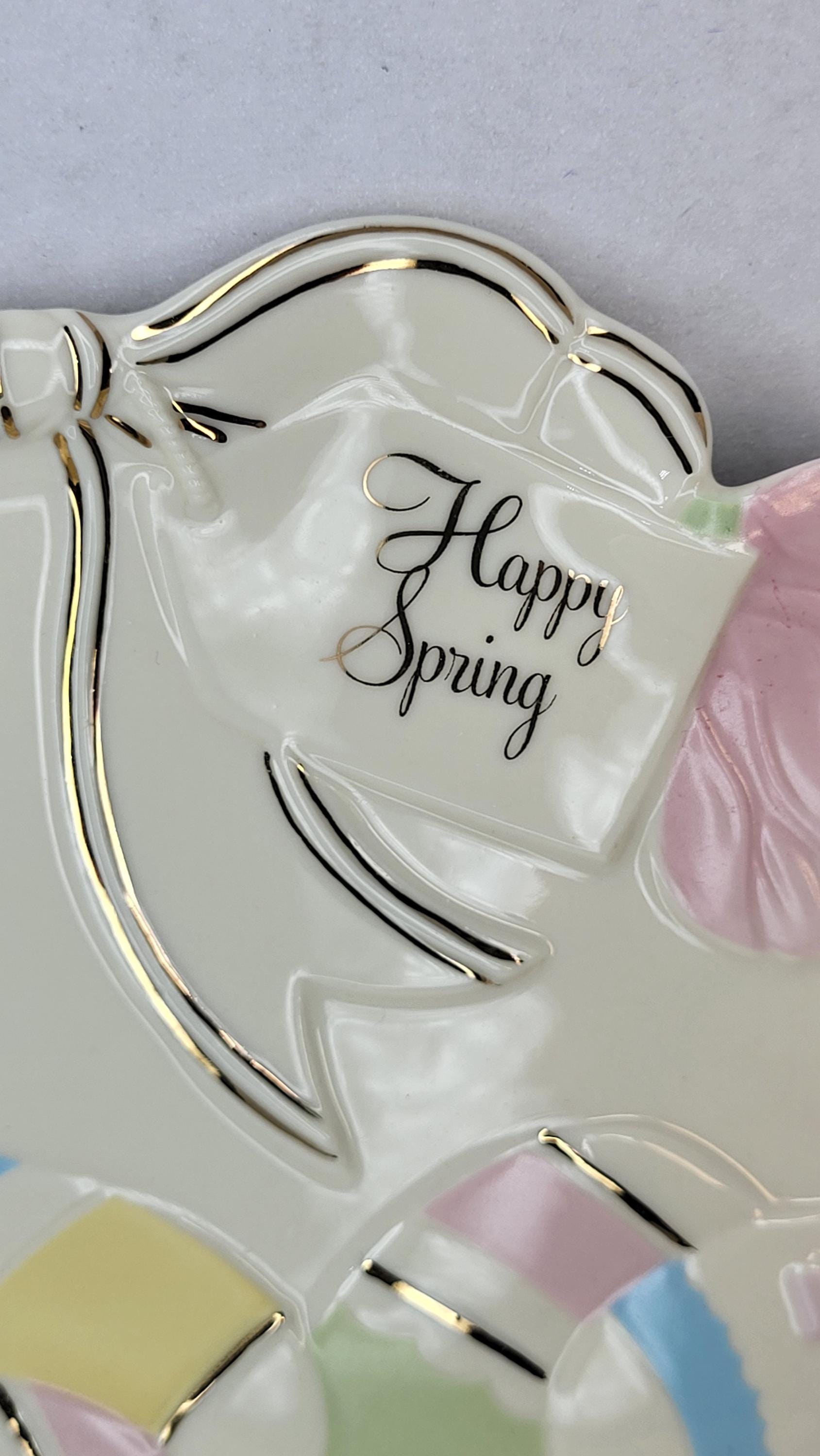Lenox Happy Spring Figural Basket Serving Tray - Porcelain Easter Egg Tulip Platter view 6