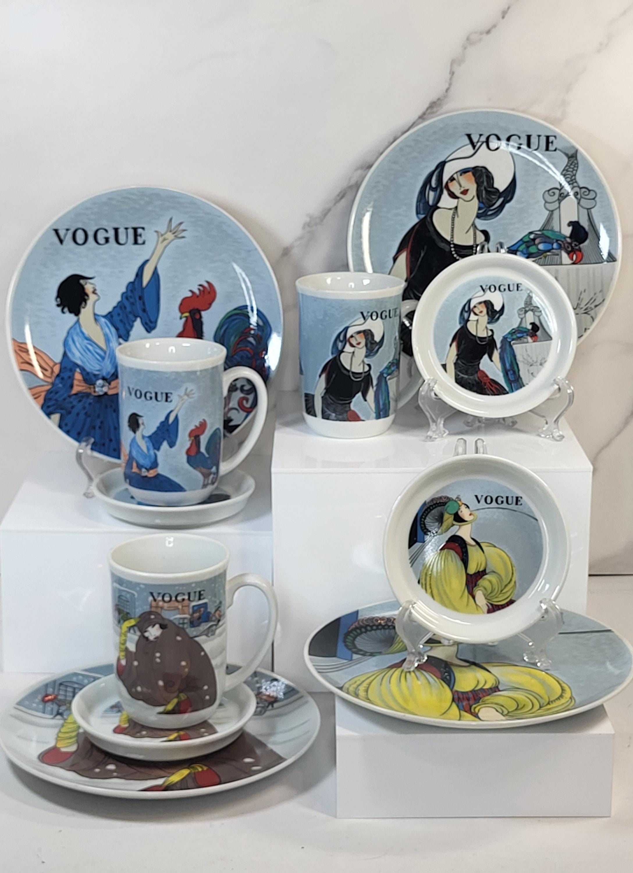 Seymour Mann Vogue Fine China Set - Helen Dryden Art Deco Fashion Illustrations