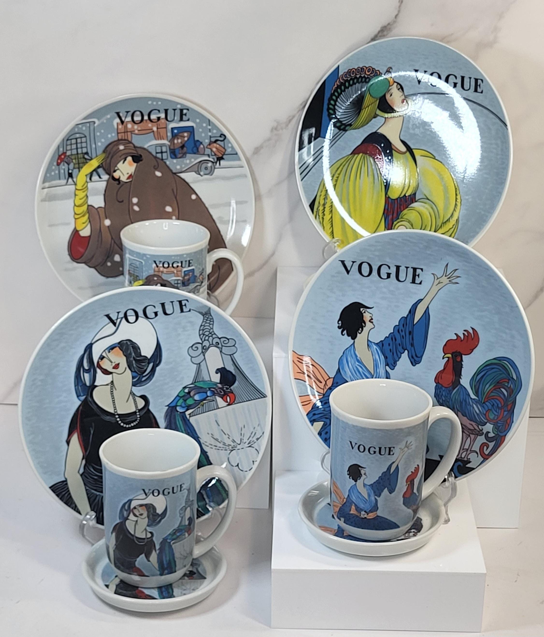 Seymour Mann Vogue Fine China Set - Helen Dryden Art Deco Fashion Illustrations view 3