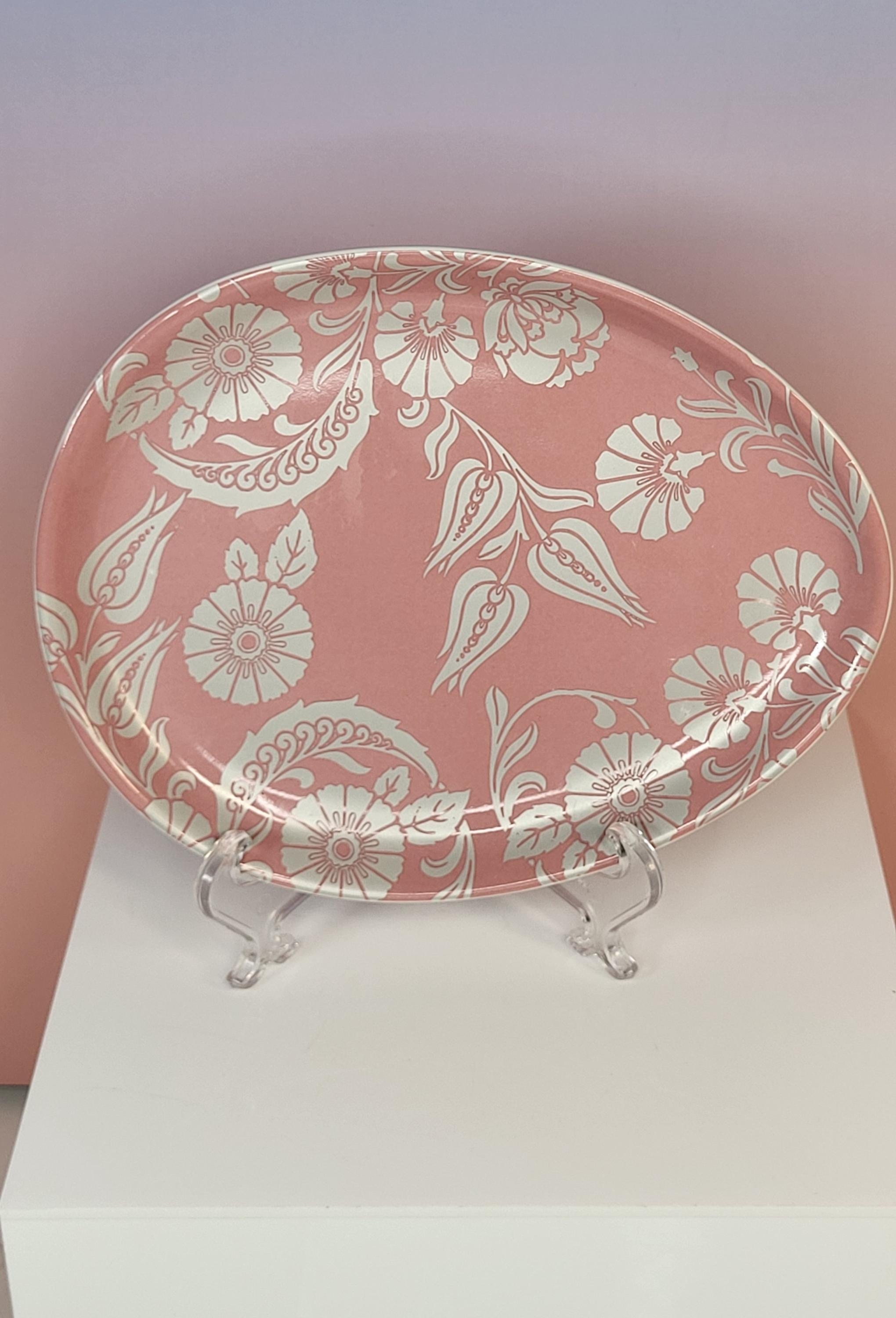 Pottery Barn Floral Easter Egg Plates - Handcrafted Stoneware Dessert Set view 2