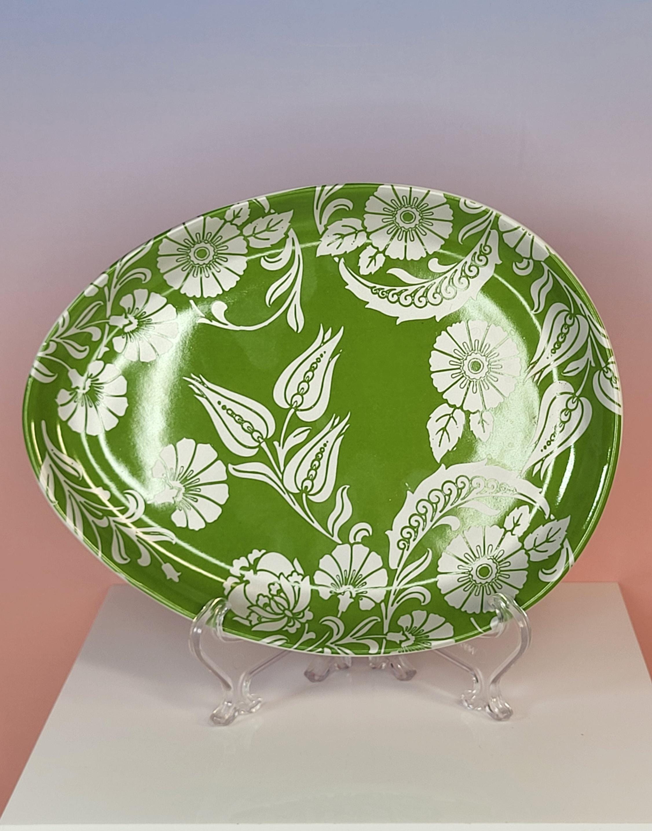 Pottery Barn Floral Easter Egg Plates - Handcrafted Stoneware Dessert Set view 3