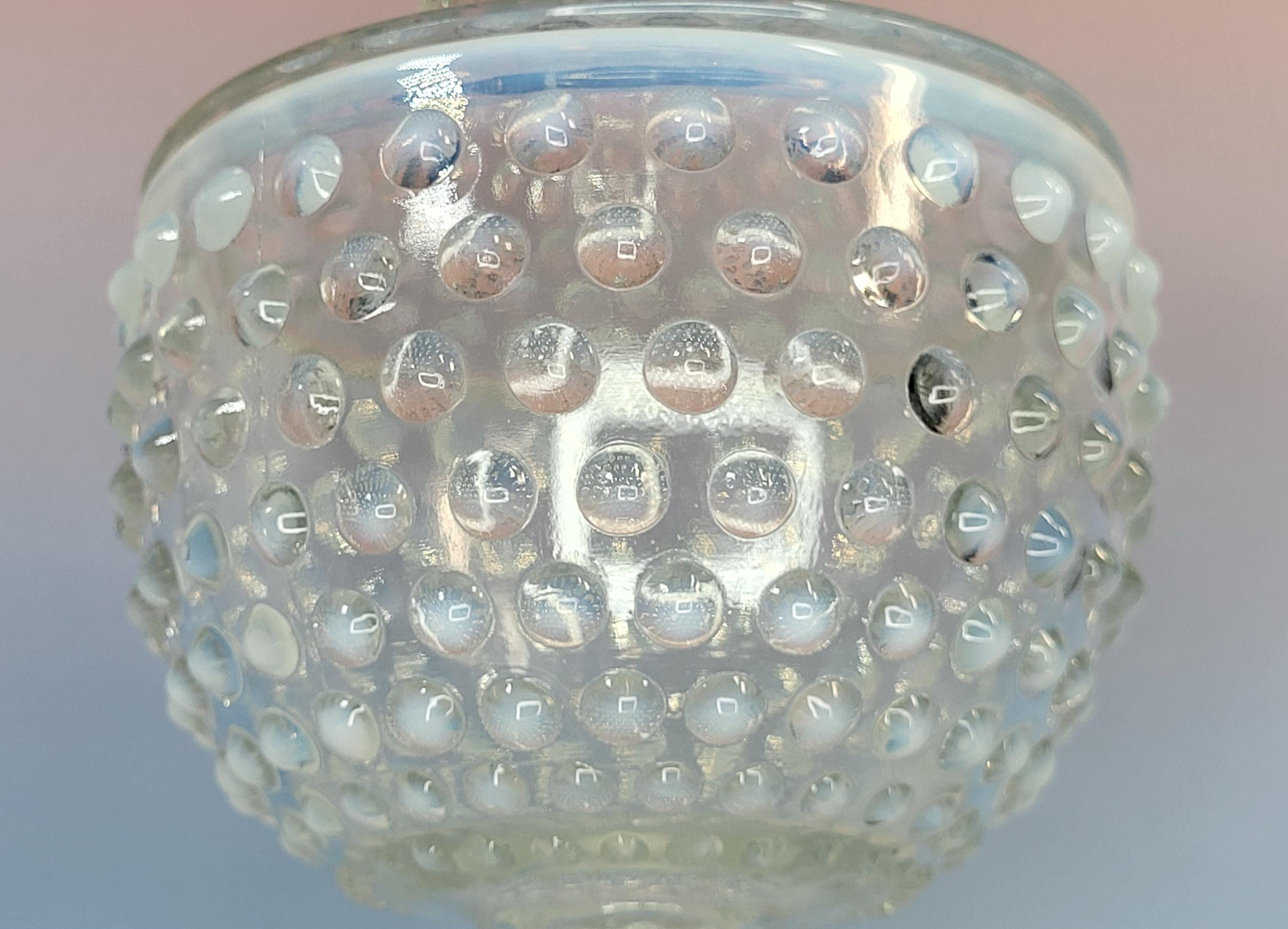 Fenton Moonstone Hobnail Candy Dish - Pale Blue Opalescent Footed Jar view 10