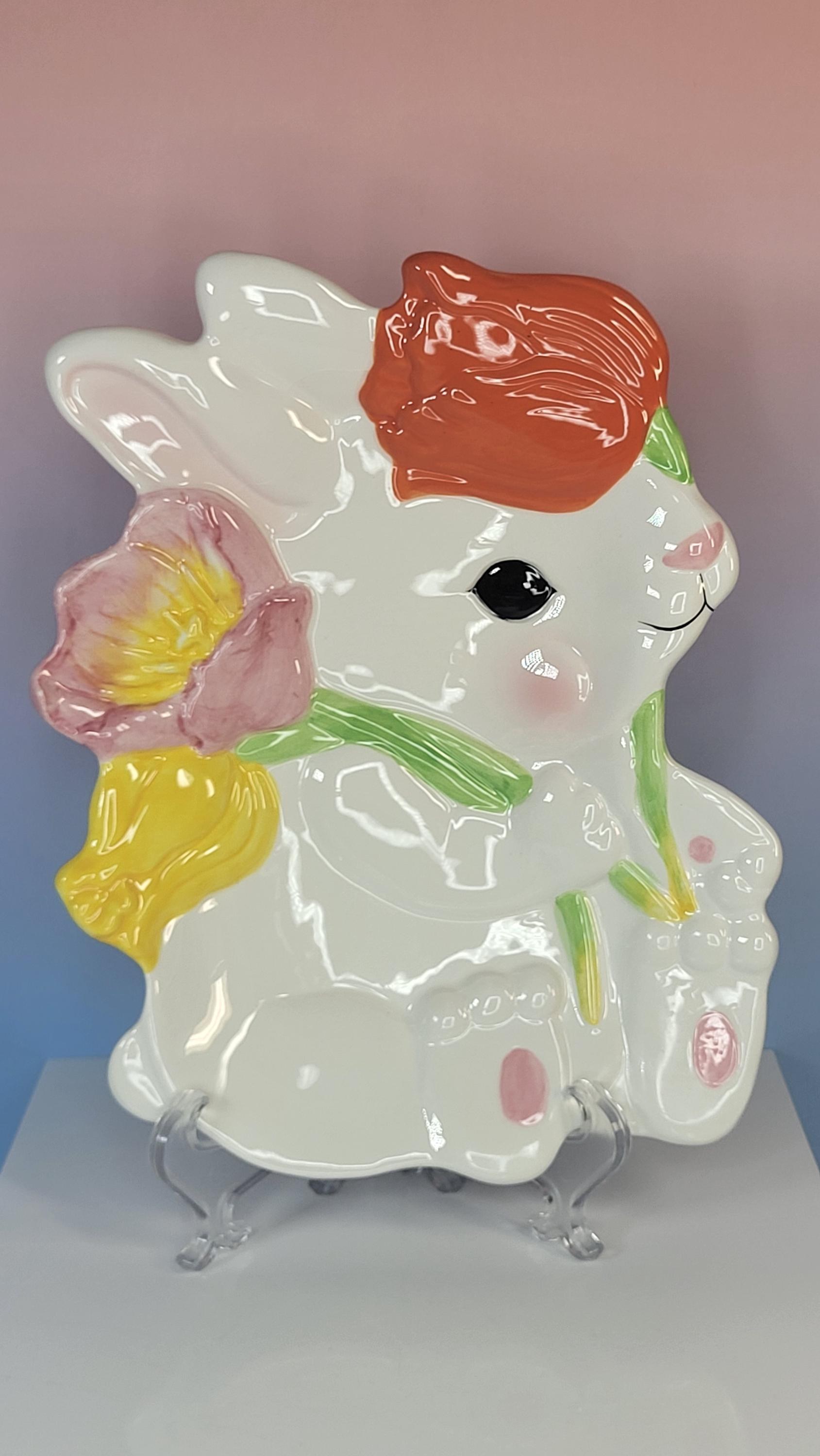 Vintage Chang Song Bunny Tulip Candy Dish