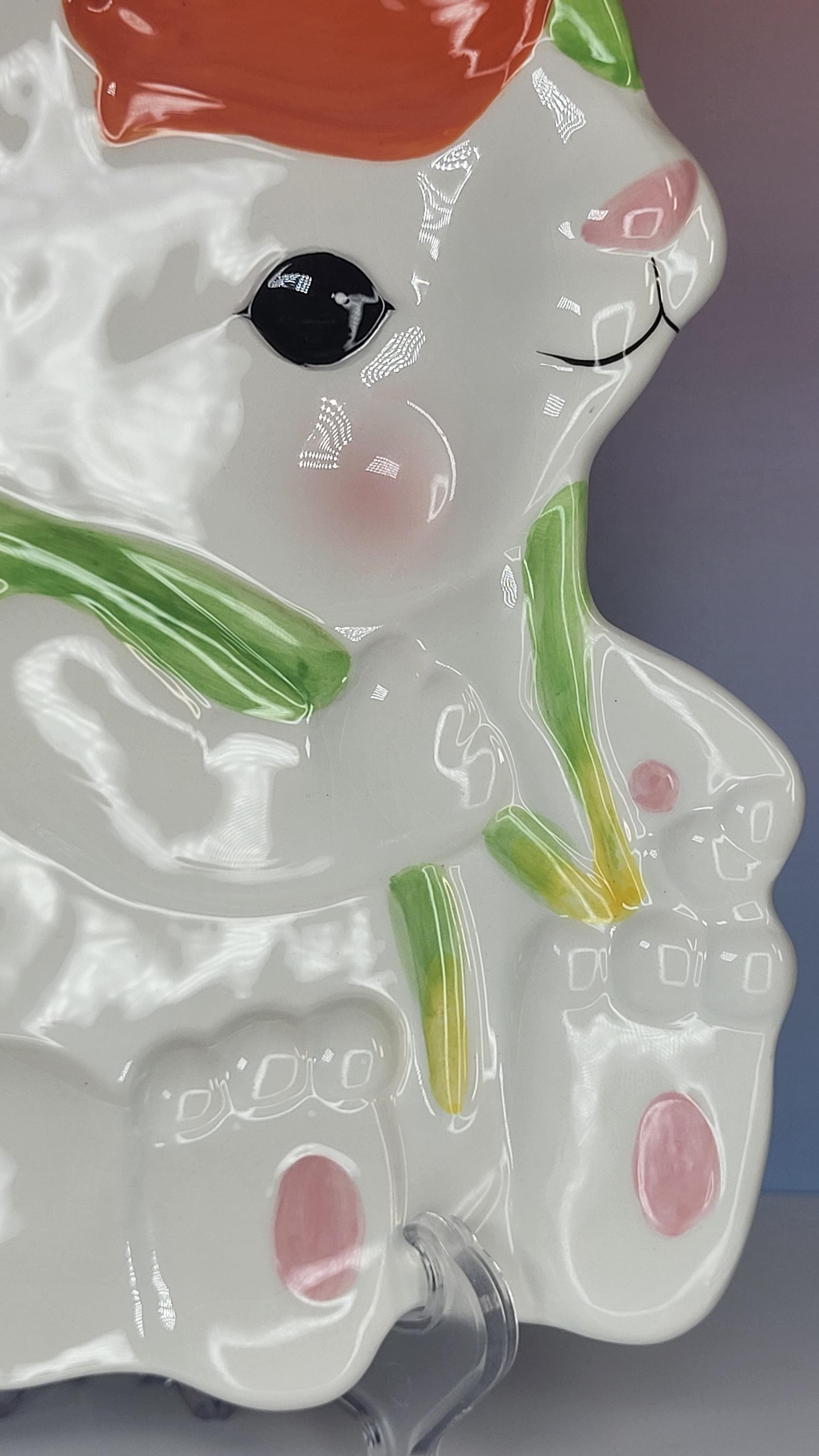 Vintage Chang Song Bunny Tulip Candy Dish view 6