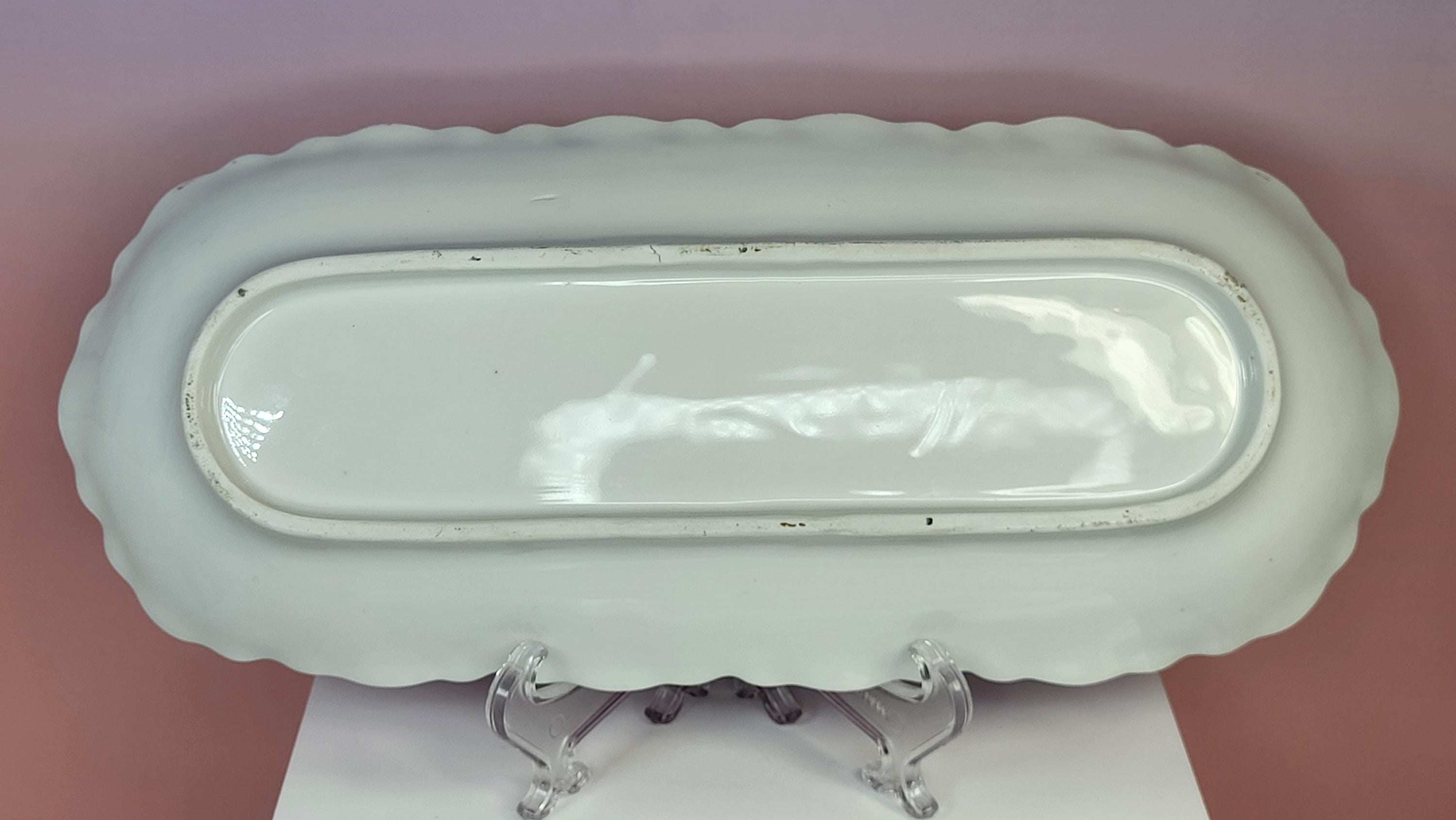 Antique German Porcelain Tray - Romantic Scene, Cupid, Pink Gilt Decor view 8