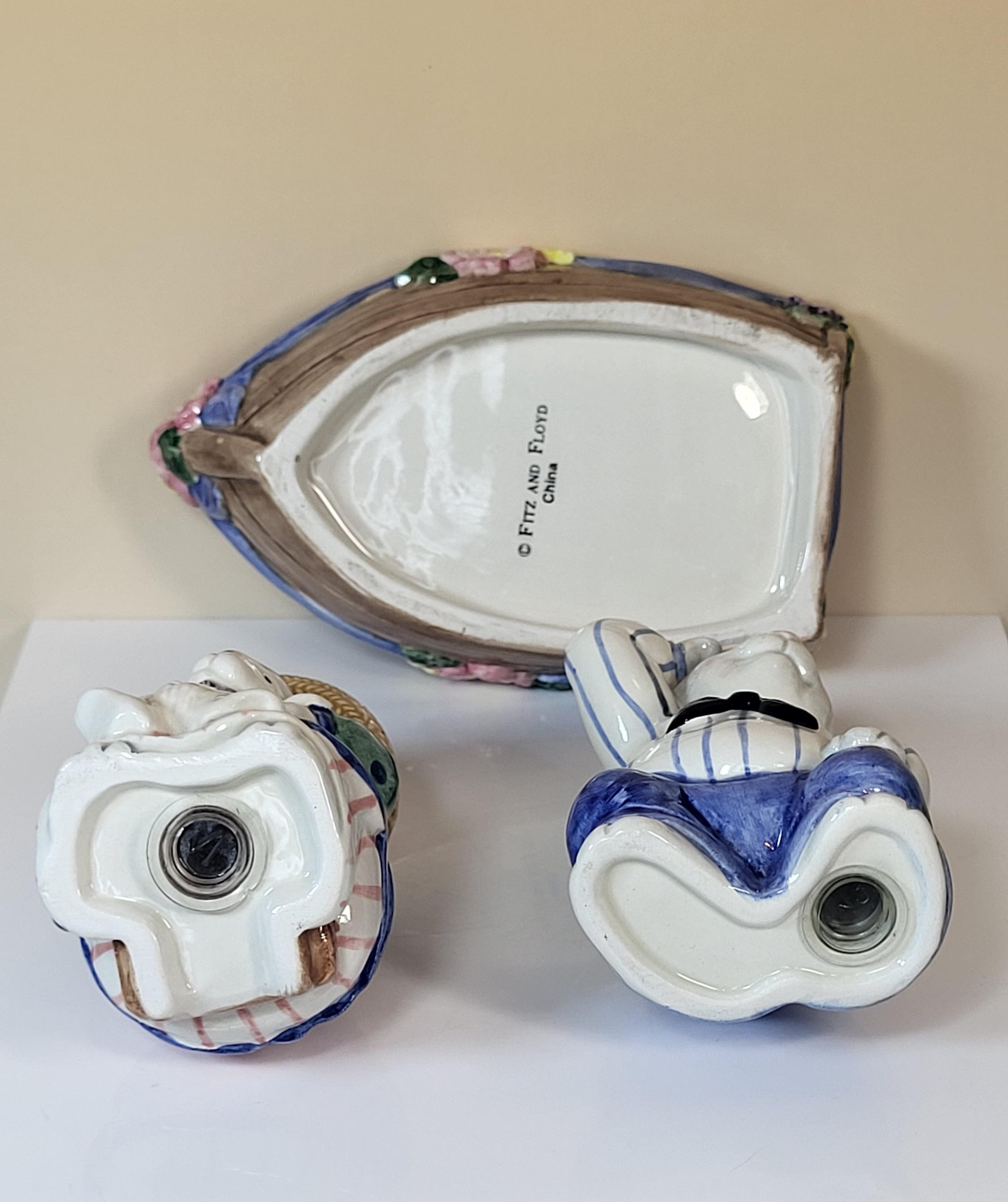 Fitz & Floyd Bustles Beaus Tea Set, Hand Painted Ceramic Bunnies view 15