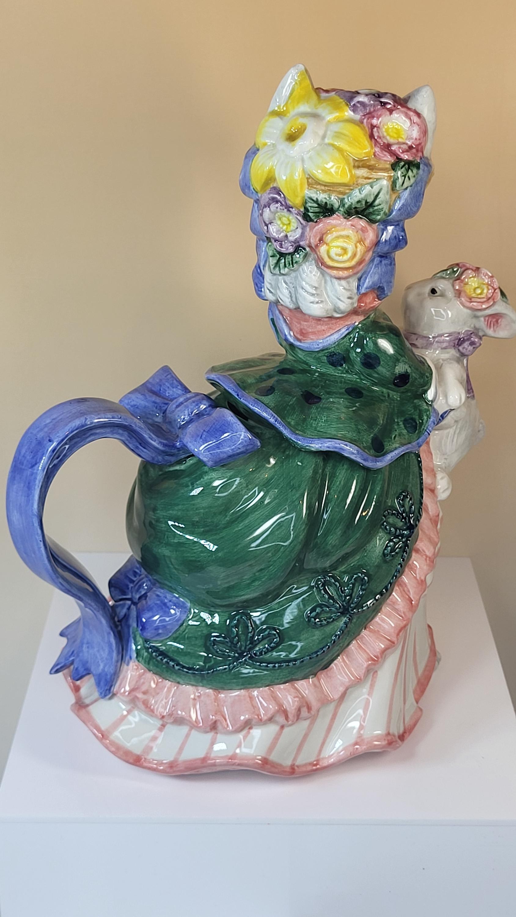 Fitz & Floyd Bustles Beaus Tea Set, Hand Painted Ceramic Bunnies view 5