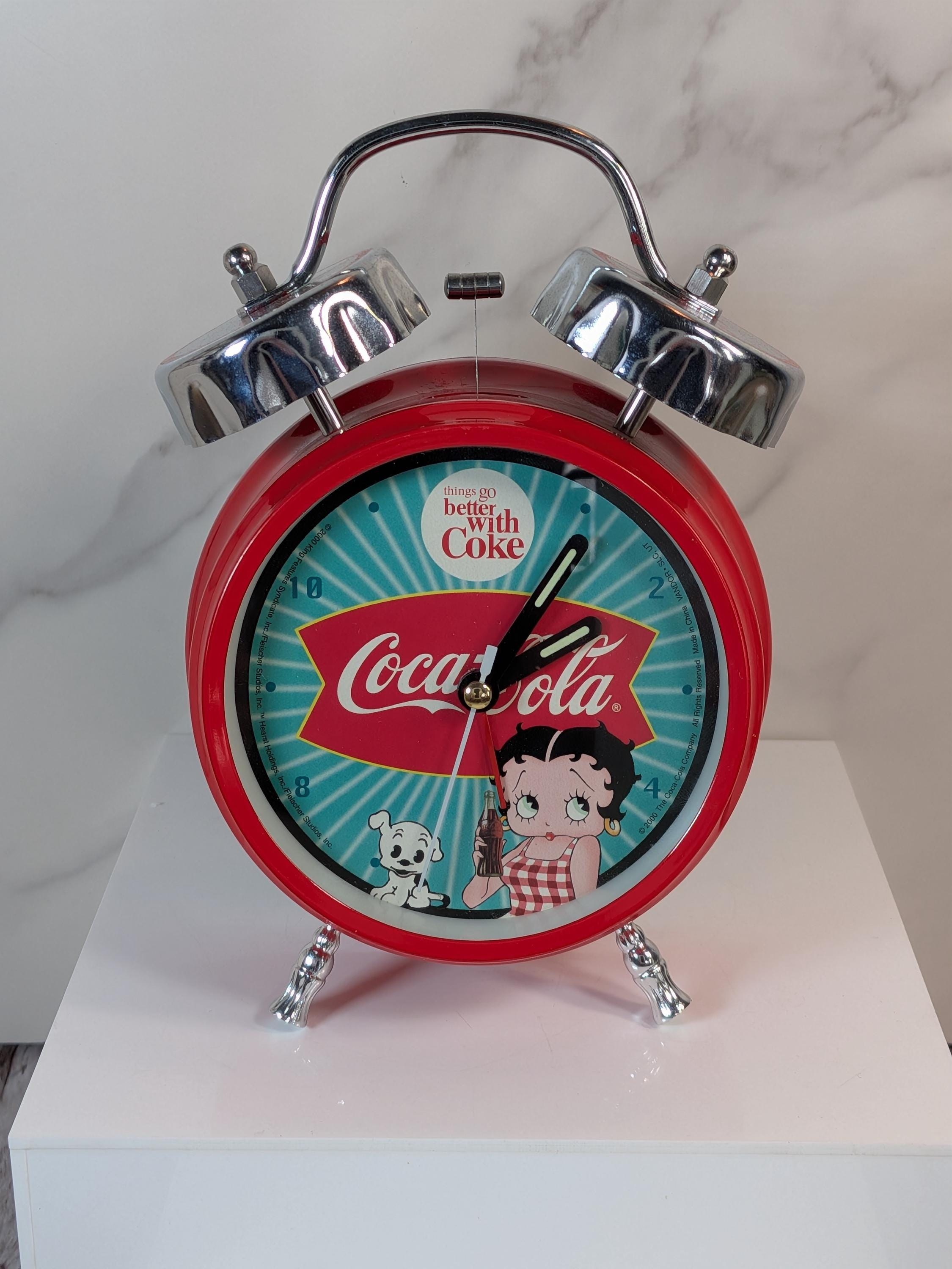 Vintage 2000 Betty Boop & Coca-Cola "Twin Bell" Alarm Clock - Mint in Box view 6