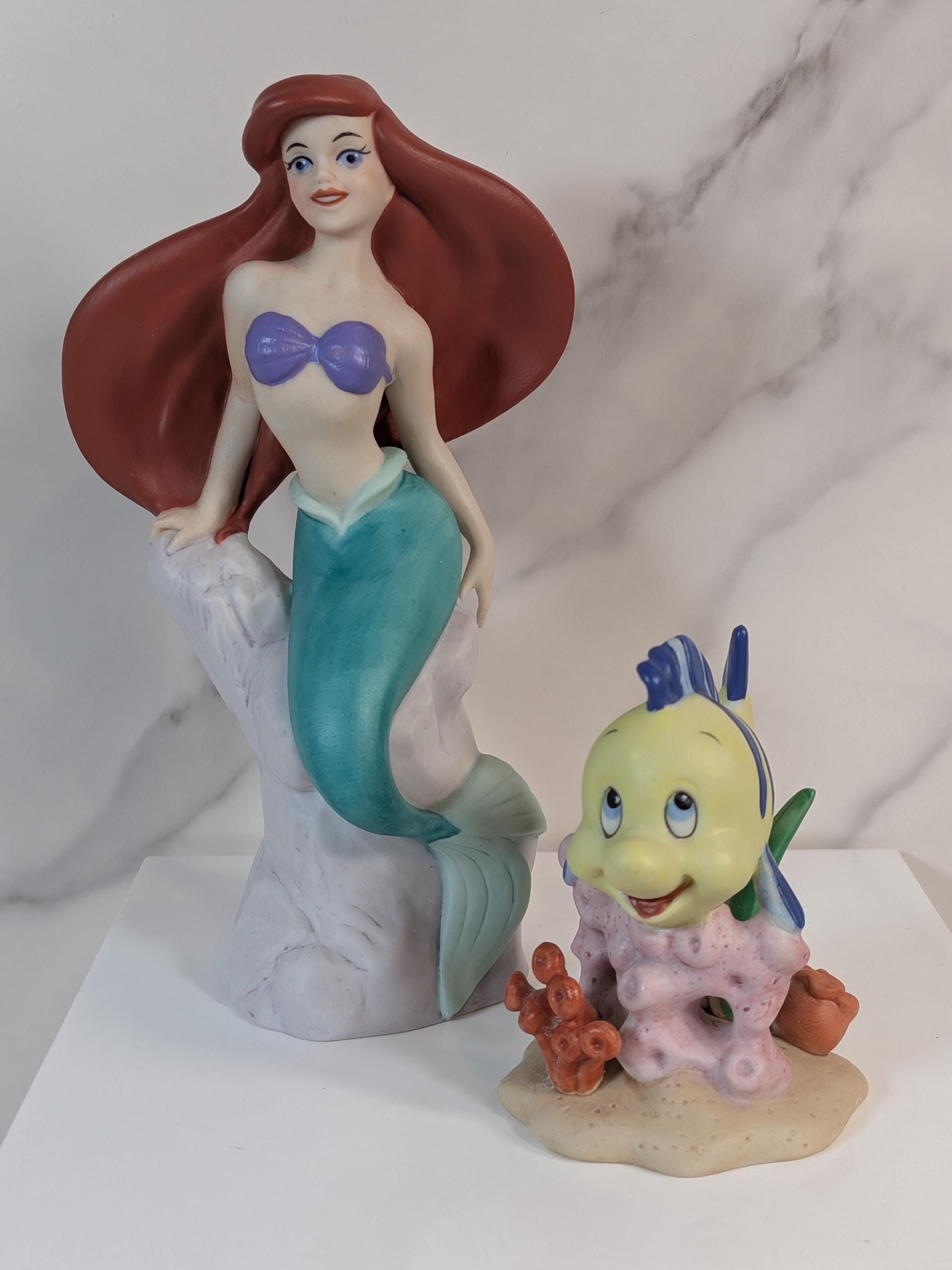 Rare Vintage Disney 1990s Ariel & Flounder Ceramic Figurine Set - Hard to Find view 13