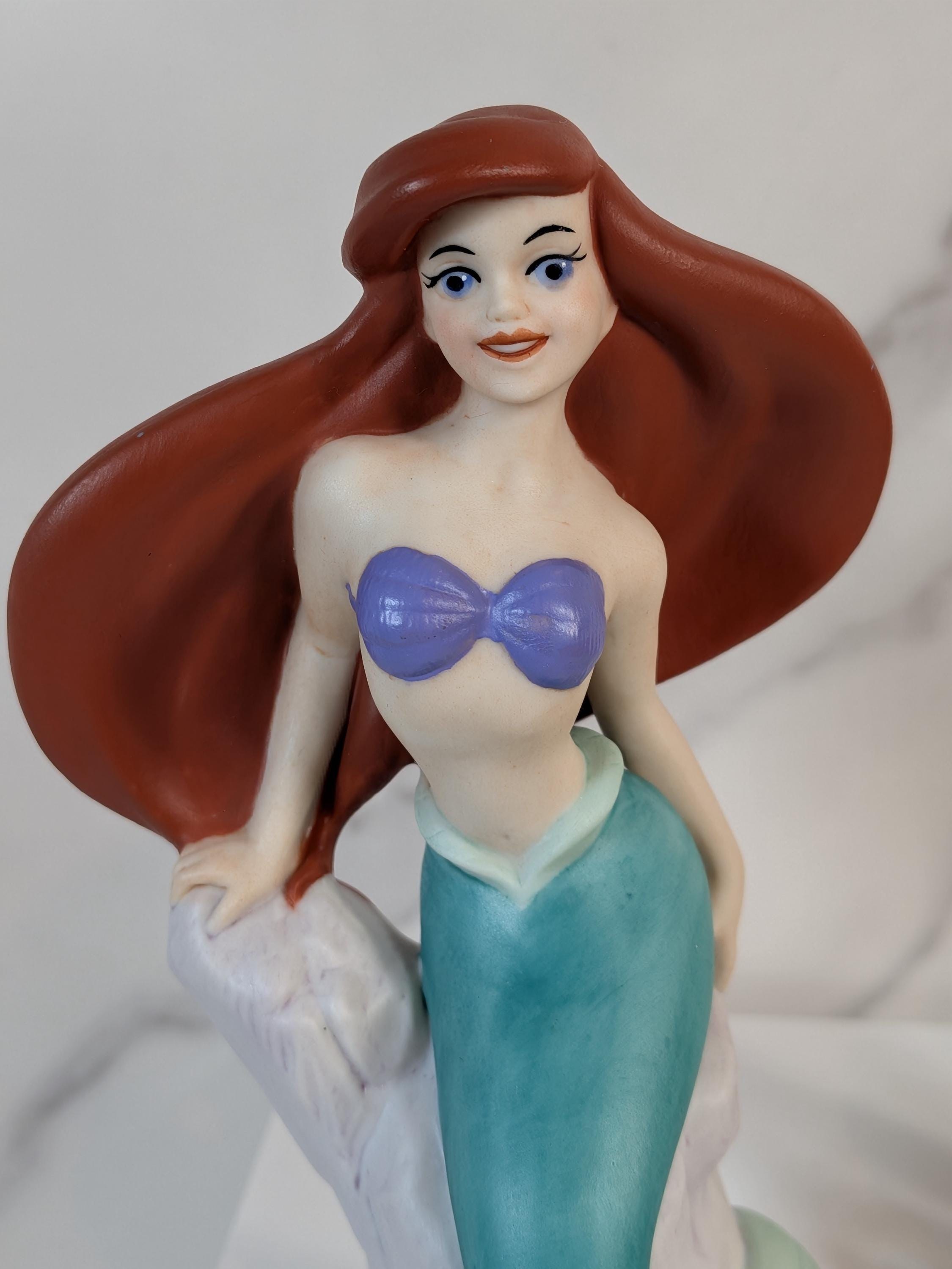 Rare Vintage Disney 1990s Ariel & Flounder Ceramic Figurine Set - Hard to Find view 7