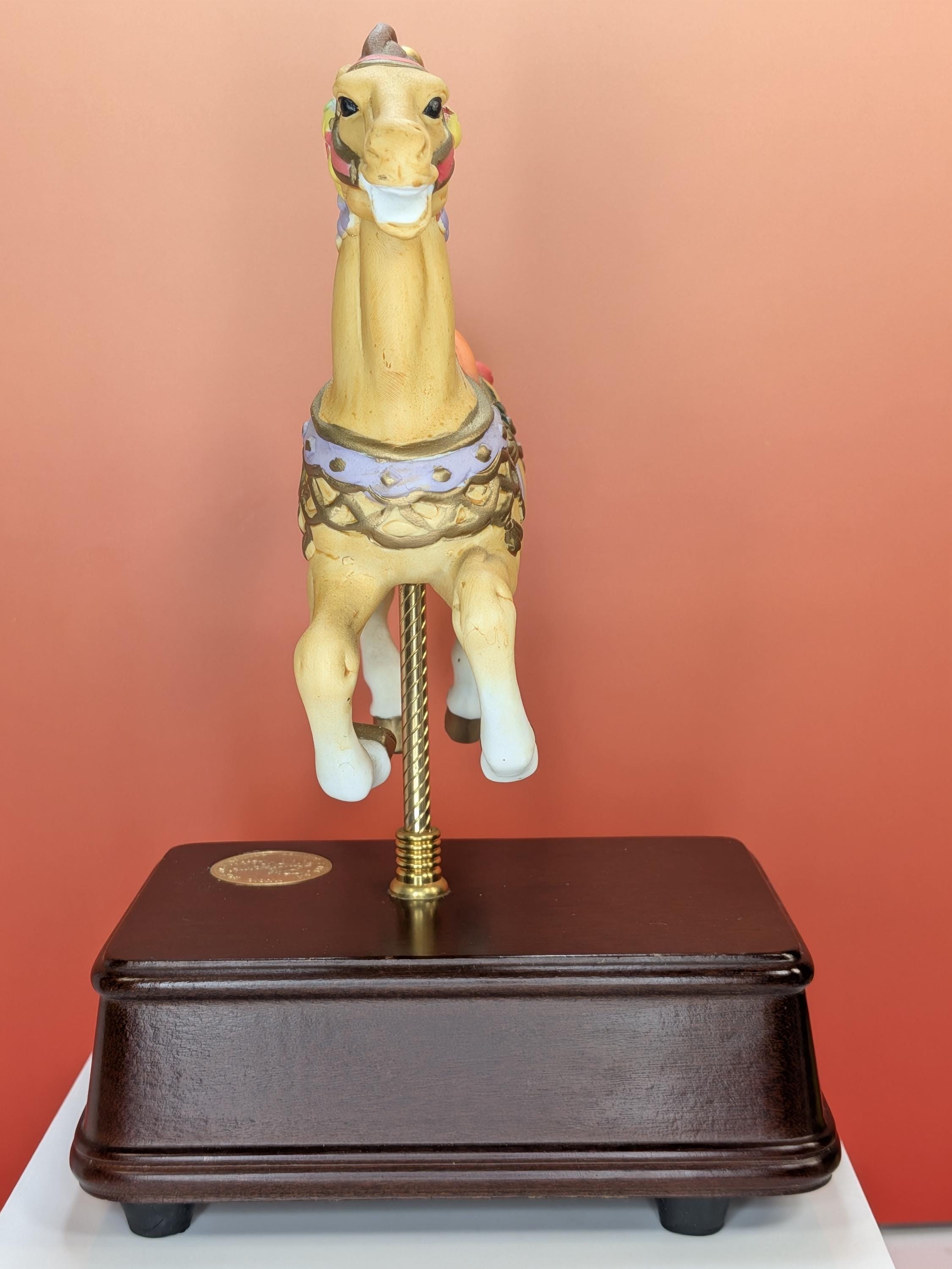 Autumn Carousel Horse Music Box - SF Music Box Co. Four Seasons Collection - Limited Edition Hand Painted Porcelain - Autumn Harvest Theme view 9