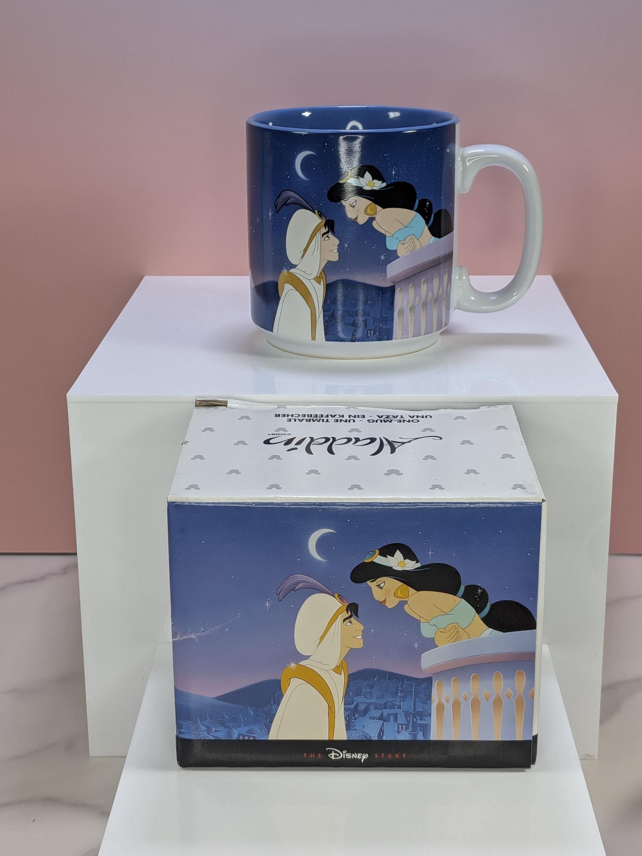 Vintage 1990s Disney Store Exclusive Aladdin & Jasmine "A Whole New World" Balcony Mug - Collector’s Edition with Original Box!