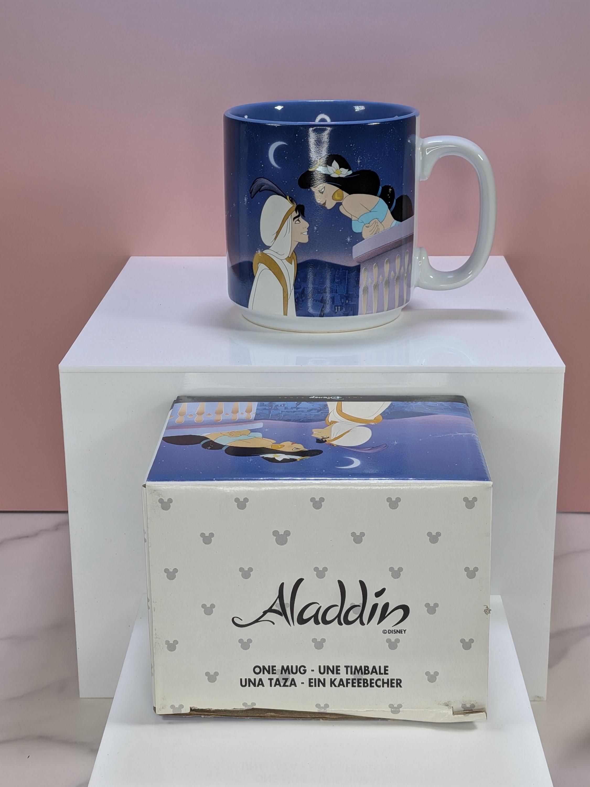 Vintage 1990s Disney Store Exclusive Aladdin & Jasmine "A Whole New World" Balcony Mug - Collector’s Edition with Original Box! view 2