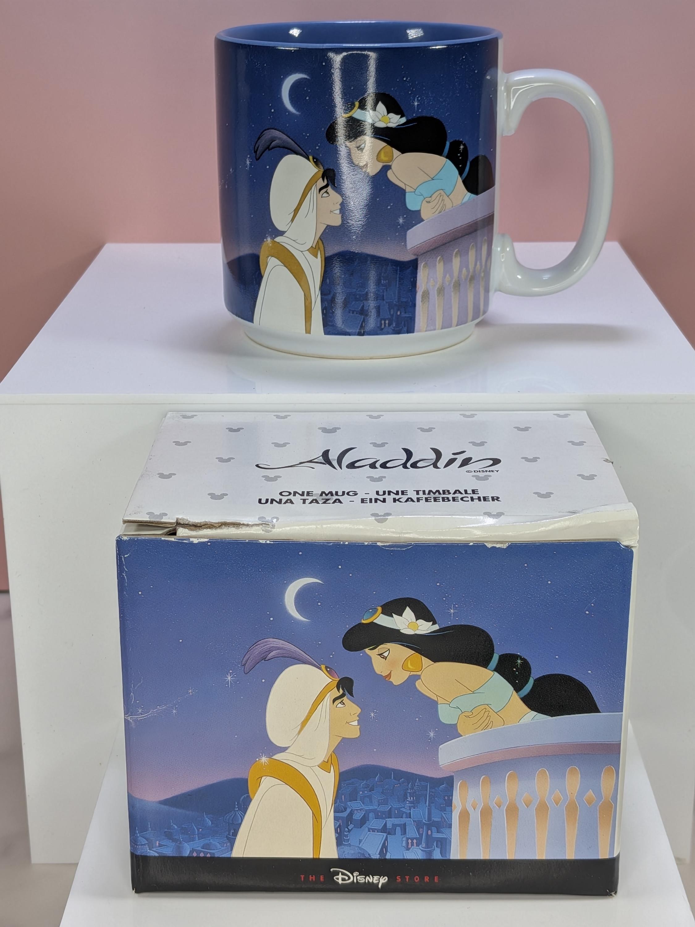 Vintage 1990s Disney Store Exclusive Aladdin & Jasmine "A Whole New World" Balcony Mug - Collector’s Edition with Original Box! view 10