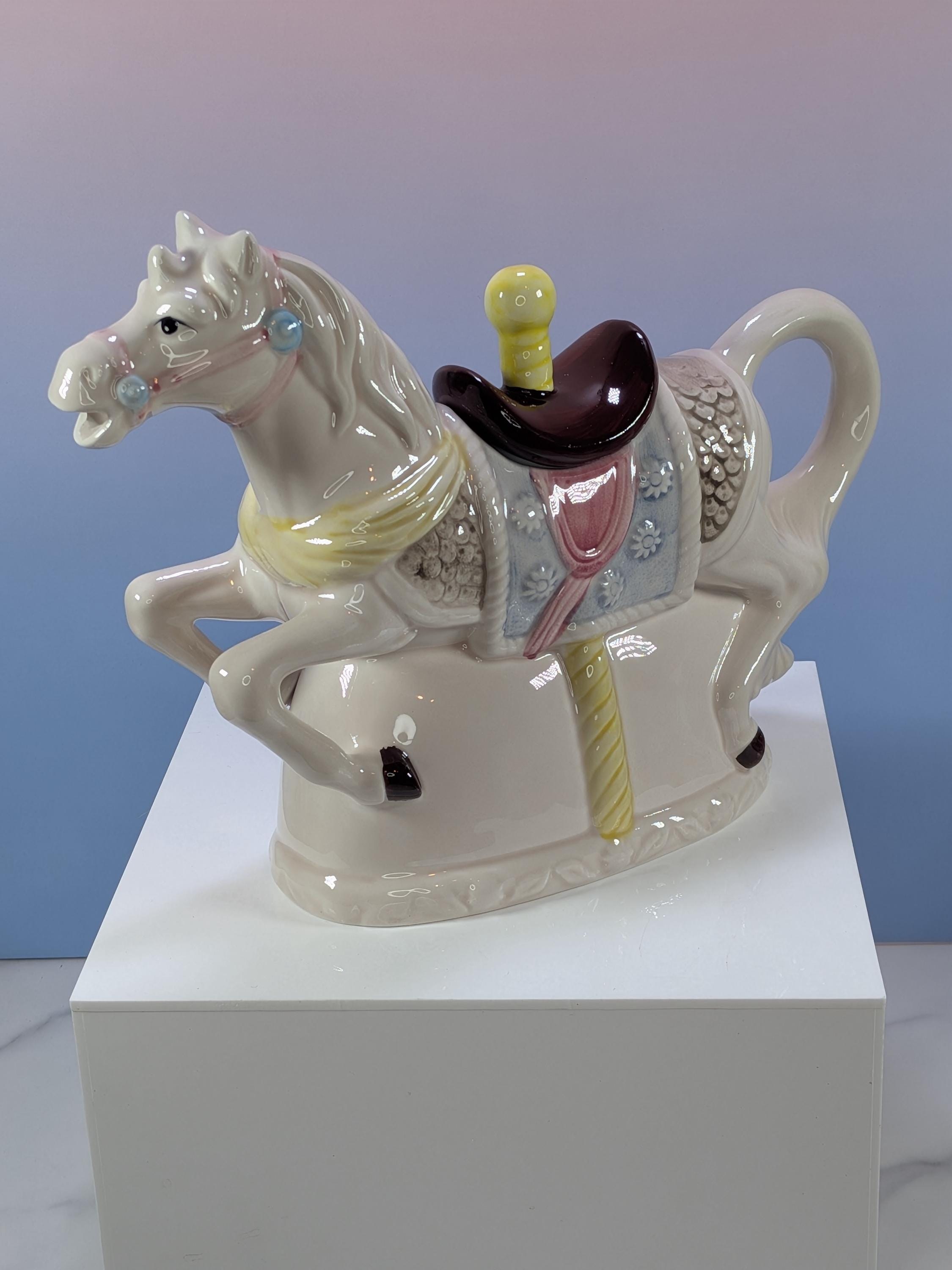 Vintage Heritage Mint Carousel Horse Teapot Hand Painted Rare LIKE NEW with Box! view 4