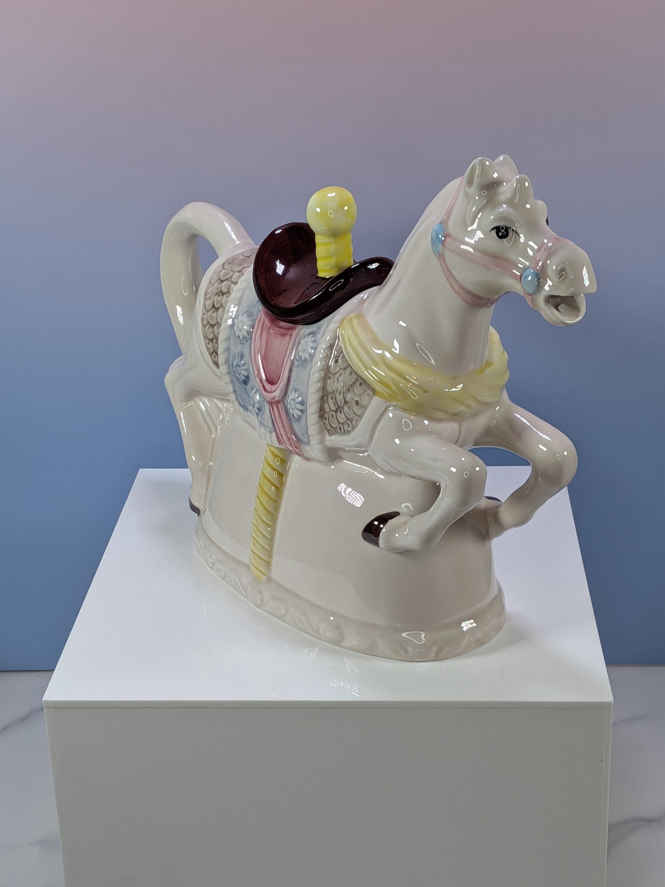 Vintage Heritage Mint Carousel Horse Teapot Hand Painted Rare LIKE NEW with Box! view 5
