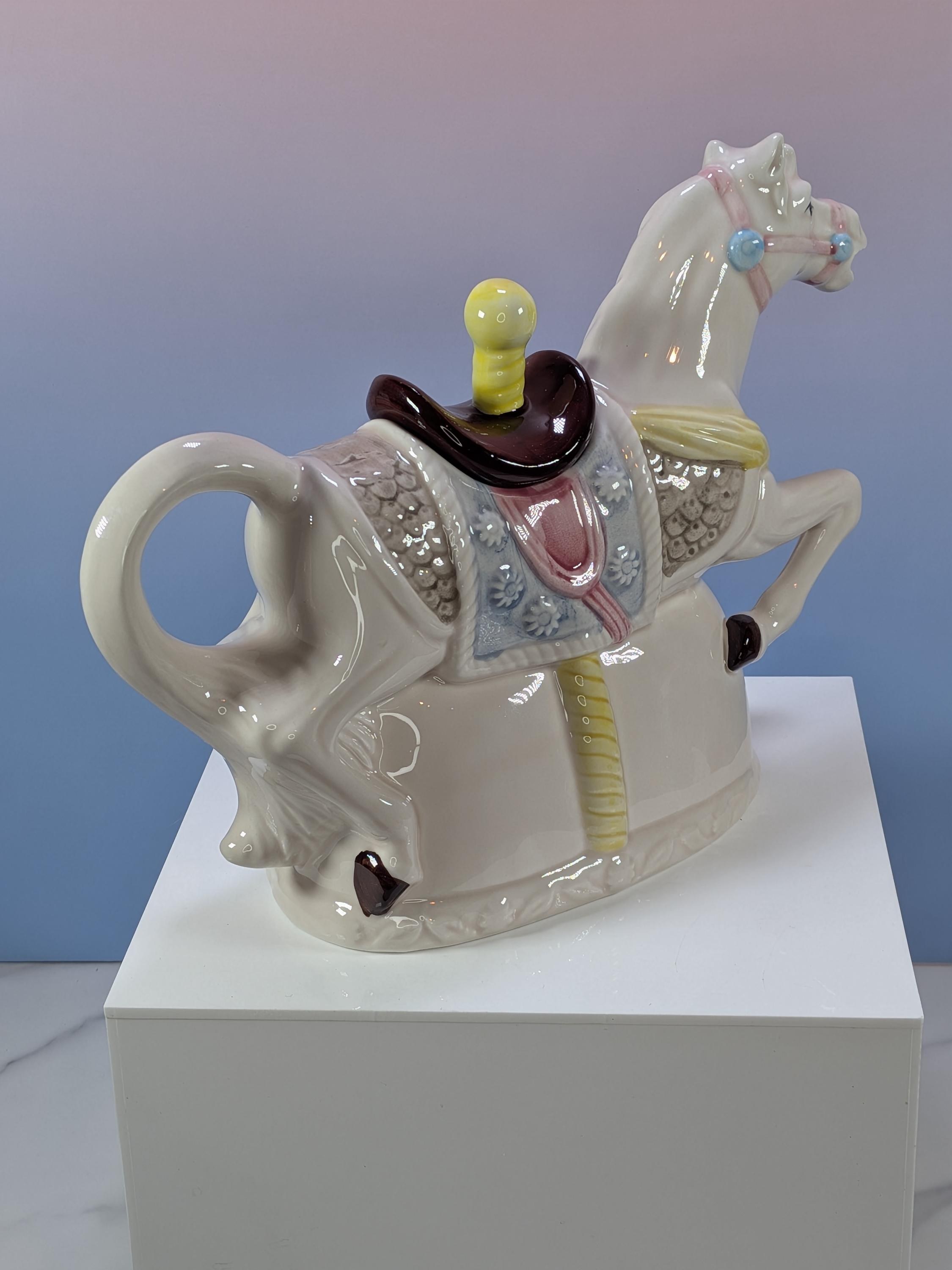 Vintage Heritage Mint Carousel Horse Teapot Hand Painted Rare LIKE NEW with Box! view 6