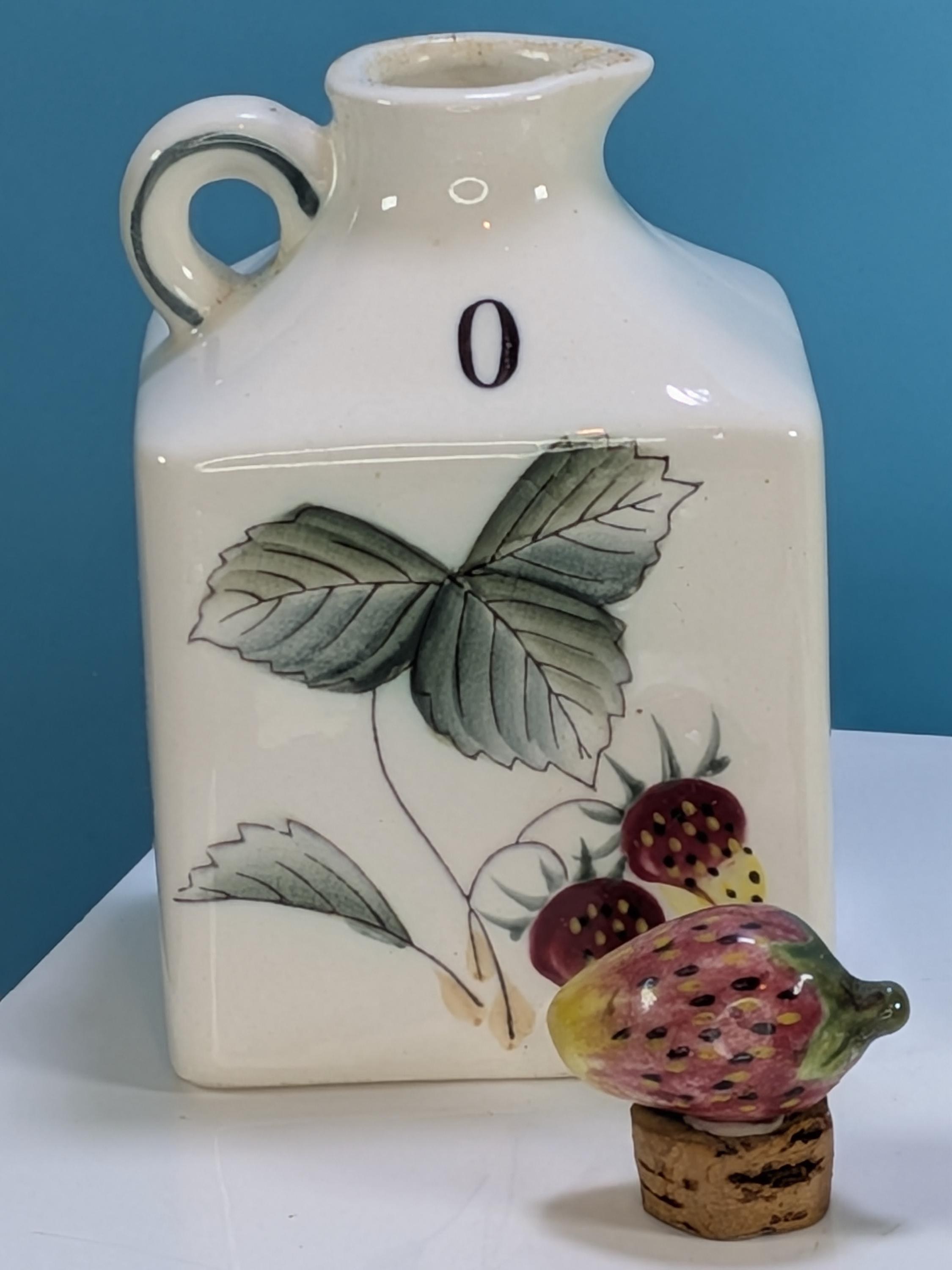 Vintage 1950s Fred Roberts Co. Japan Strawberry Spice Rack COMPLETE 6-Piece Ceramic Cruet Set & Wood Shelf MCM Cottagecore Kitchen Decor view 11