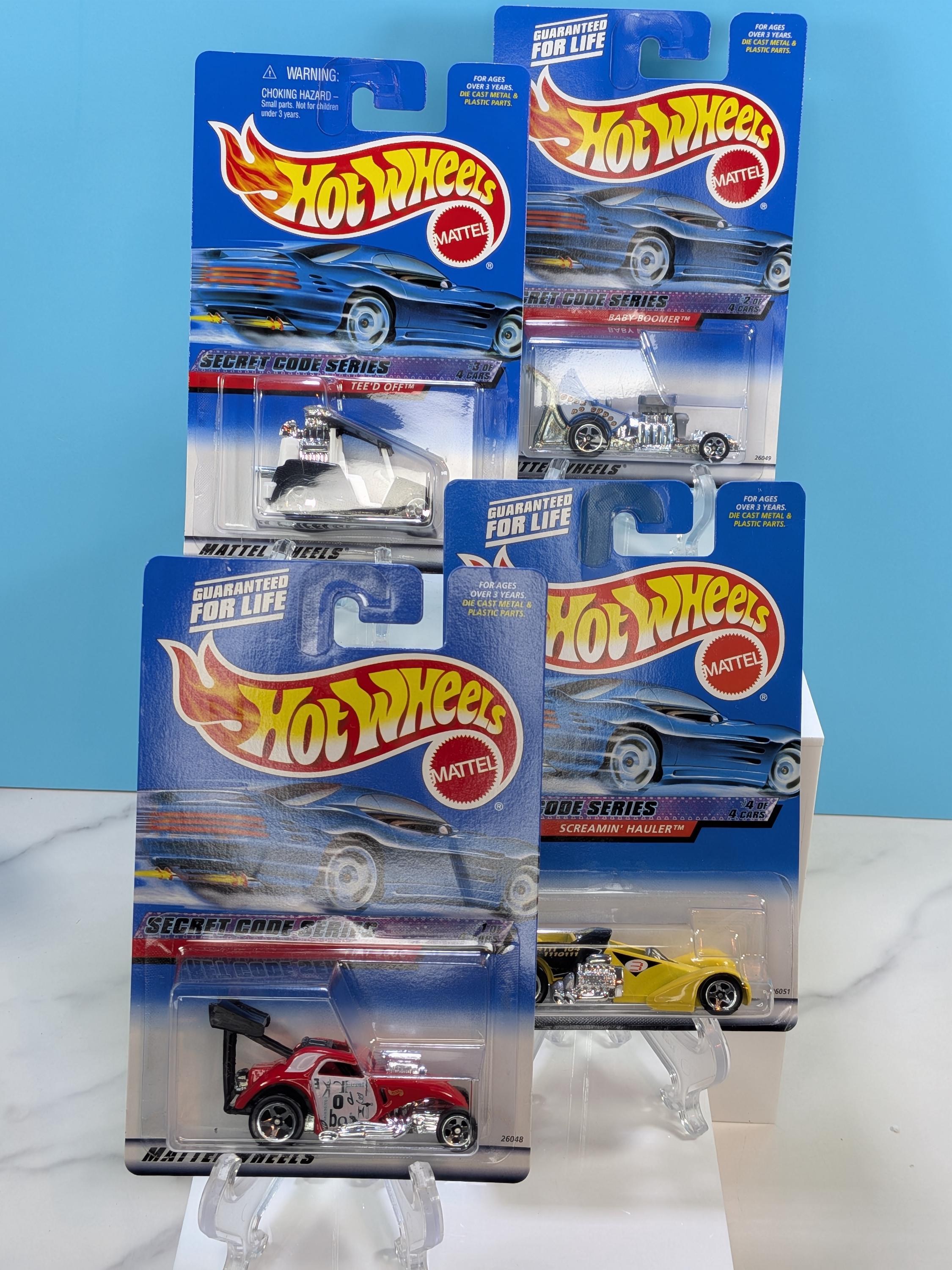 MINT 2000 Hot Wheels Secret Code Series - Complete Set of 4 - New Old Stock (NOS) - Rare Special Paint Scheme Edition - Diecast Collectibles