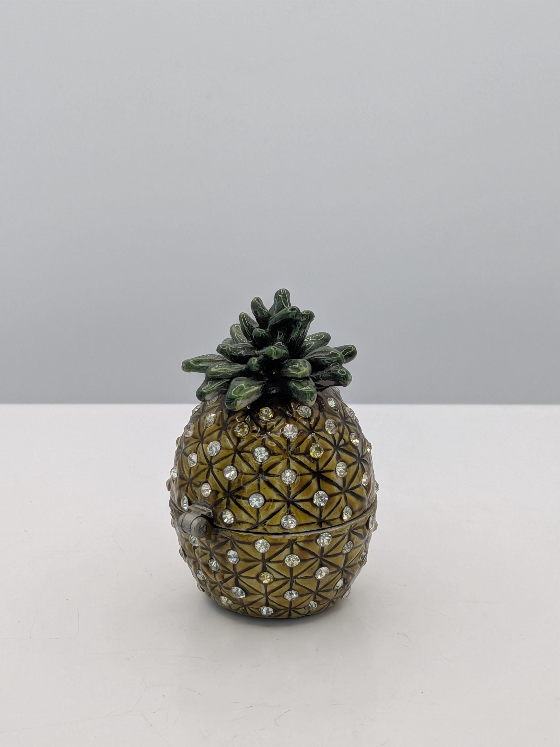 Vintage Crystal Pineapple Trinket Box view 2