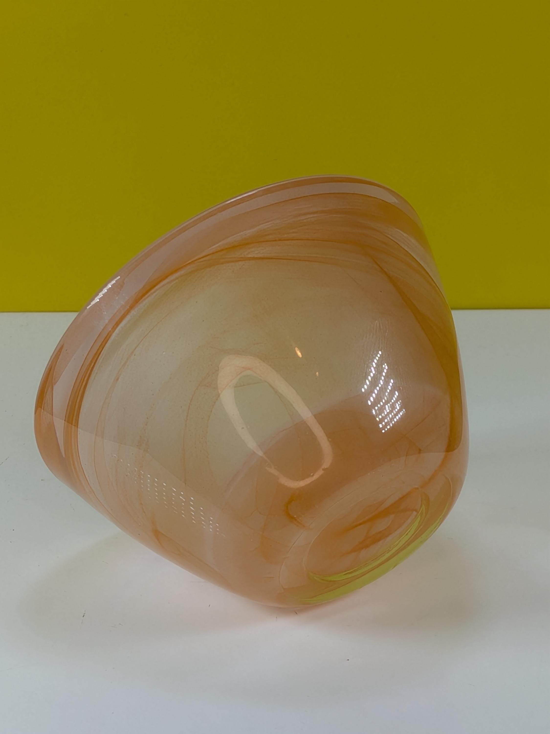 Vintage Kosta Boda Atoll Art Glass Bowl Votive Set Anna Ehrner Swedish Hand Blown Swirl Crystal Set of 3 Colorful MCM Home Decor view 11