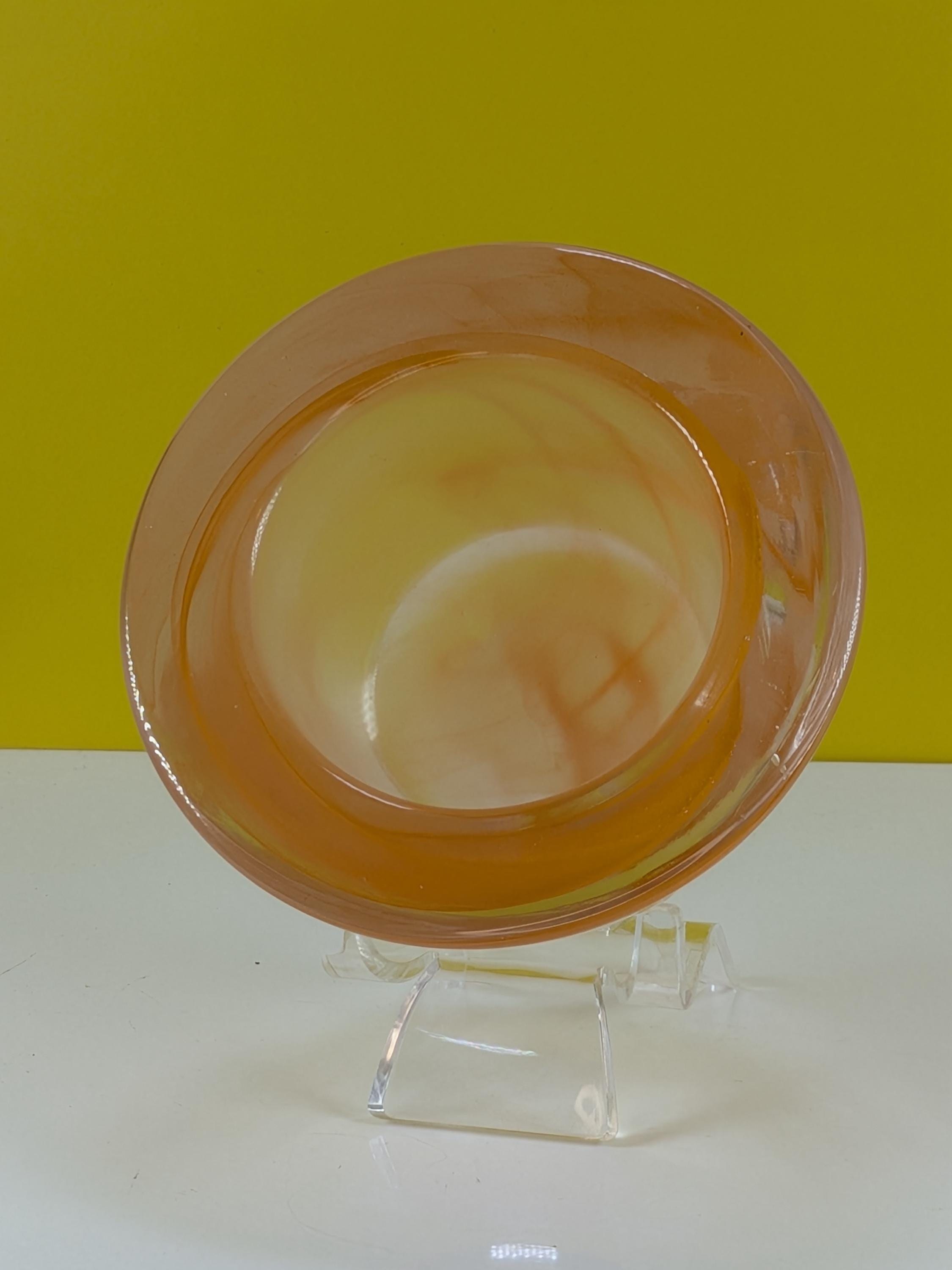 Vintage Kosta Boda Atoll Art Glass Bowl Votive Set Anna Ehrner Swedish Hand Blown Swirl Crystal Set of 3 Colorful MCM Home Decor view 10