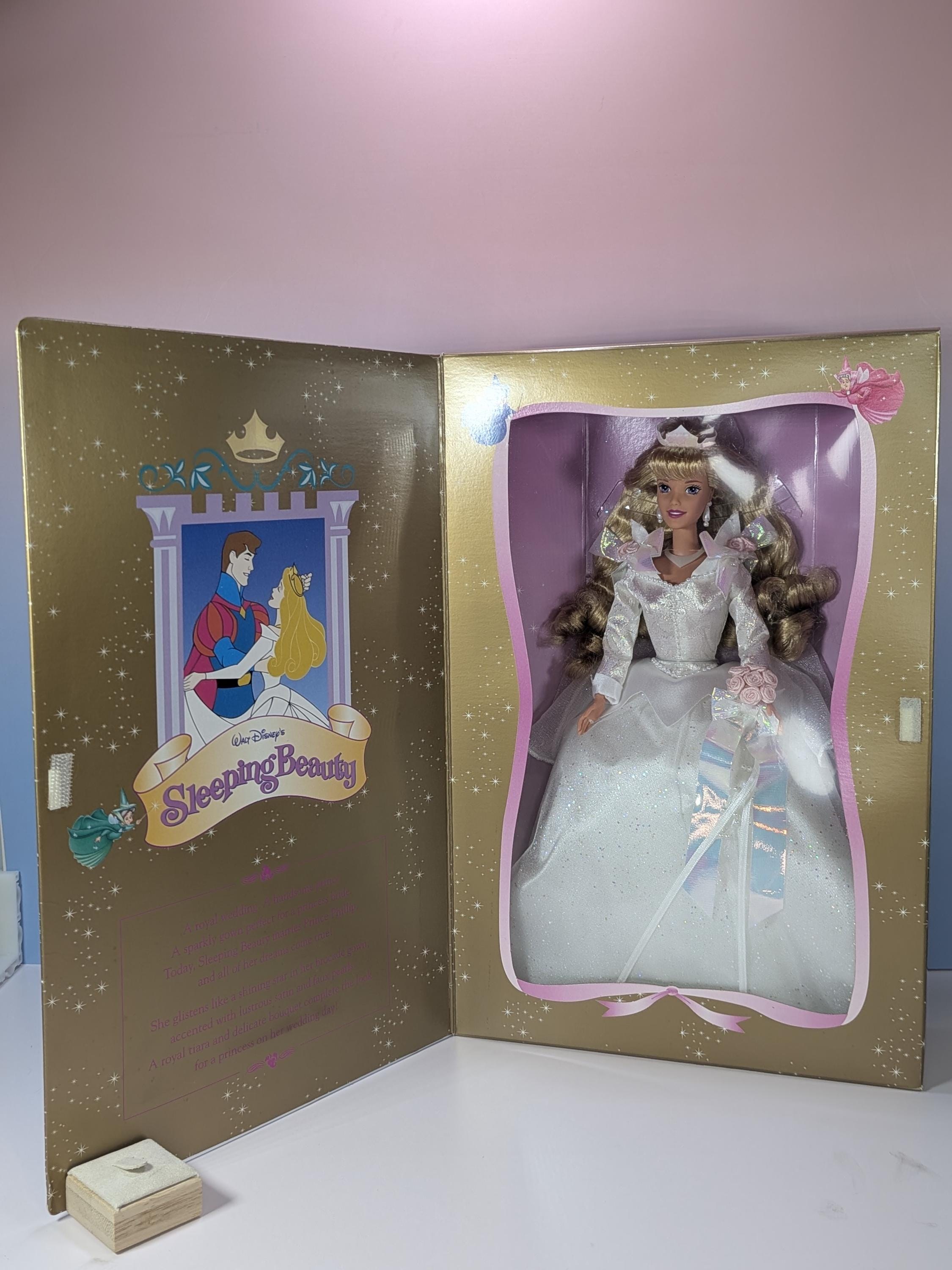 Vintage 1997 Mattel Disney Wedding Barbie Doll Set Sleeping Beauty Aurora and Snow White Collector Edition NIB NRFB view 11