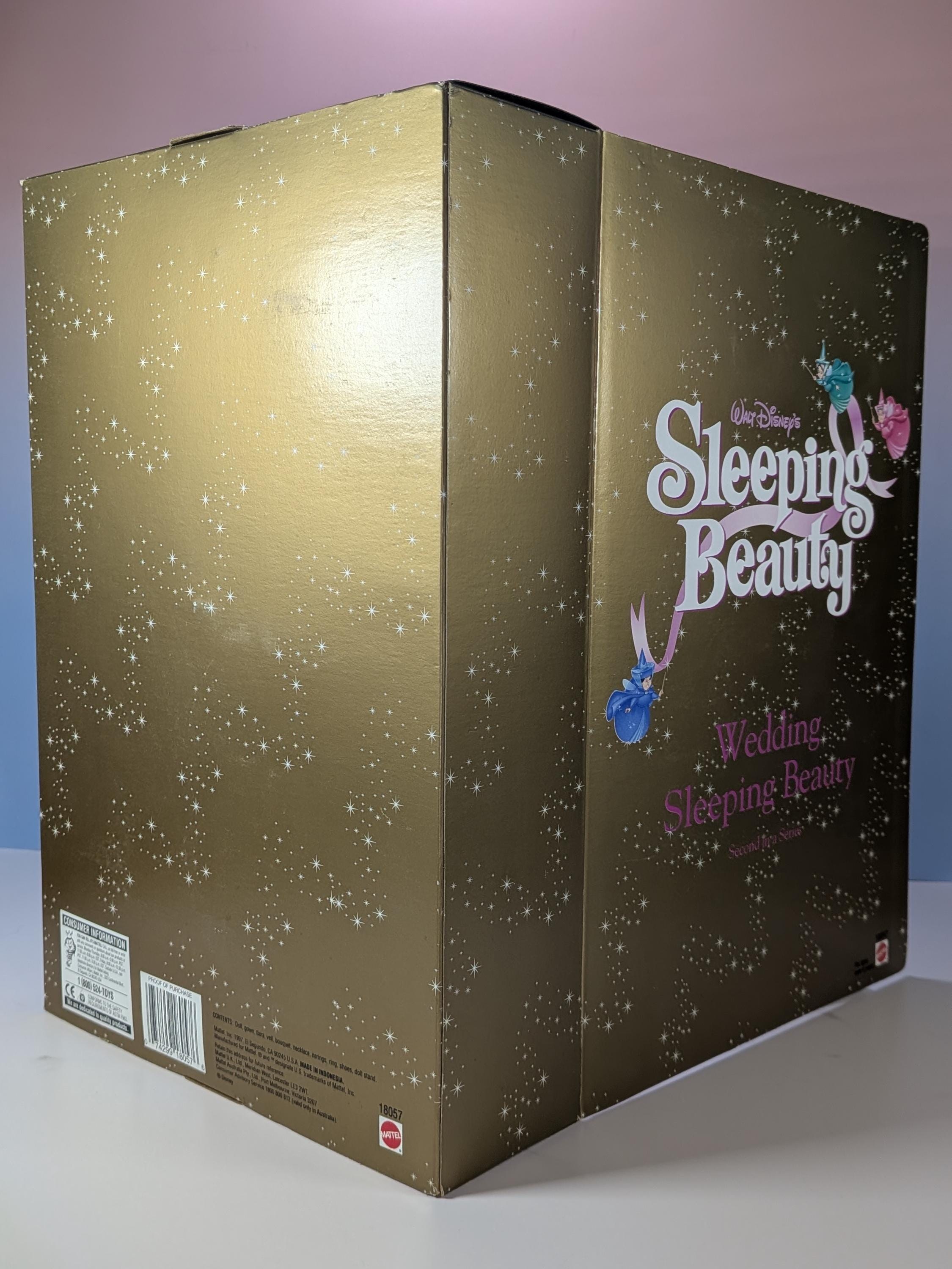 Vintage 1997 Mattel Disney Wedding Barbie Doll Set Sleeping Beauty Aurora and Snow White Collector Edition NIB NRFB view 12