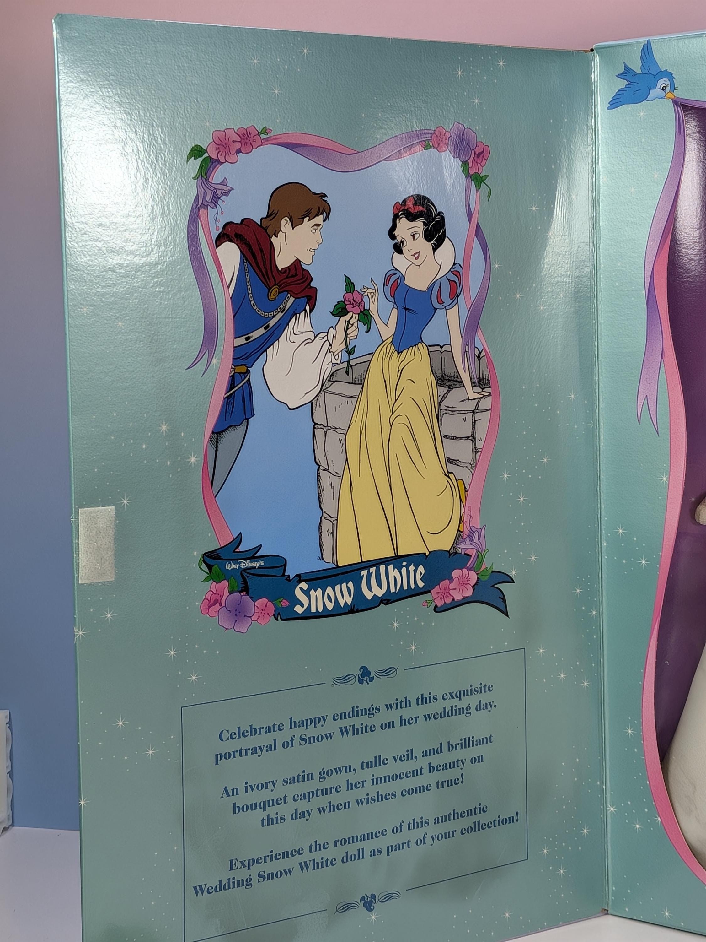 Vintage 1997 Mattel Disney Wedding Barbie Doll Set Sleeping Beauty Aurora and Snow White Collector Edition NIB NRFB view 5