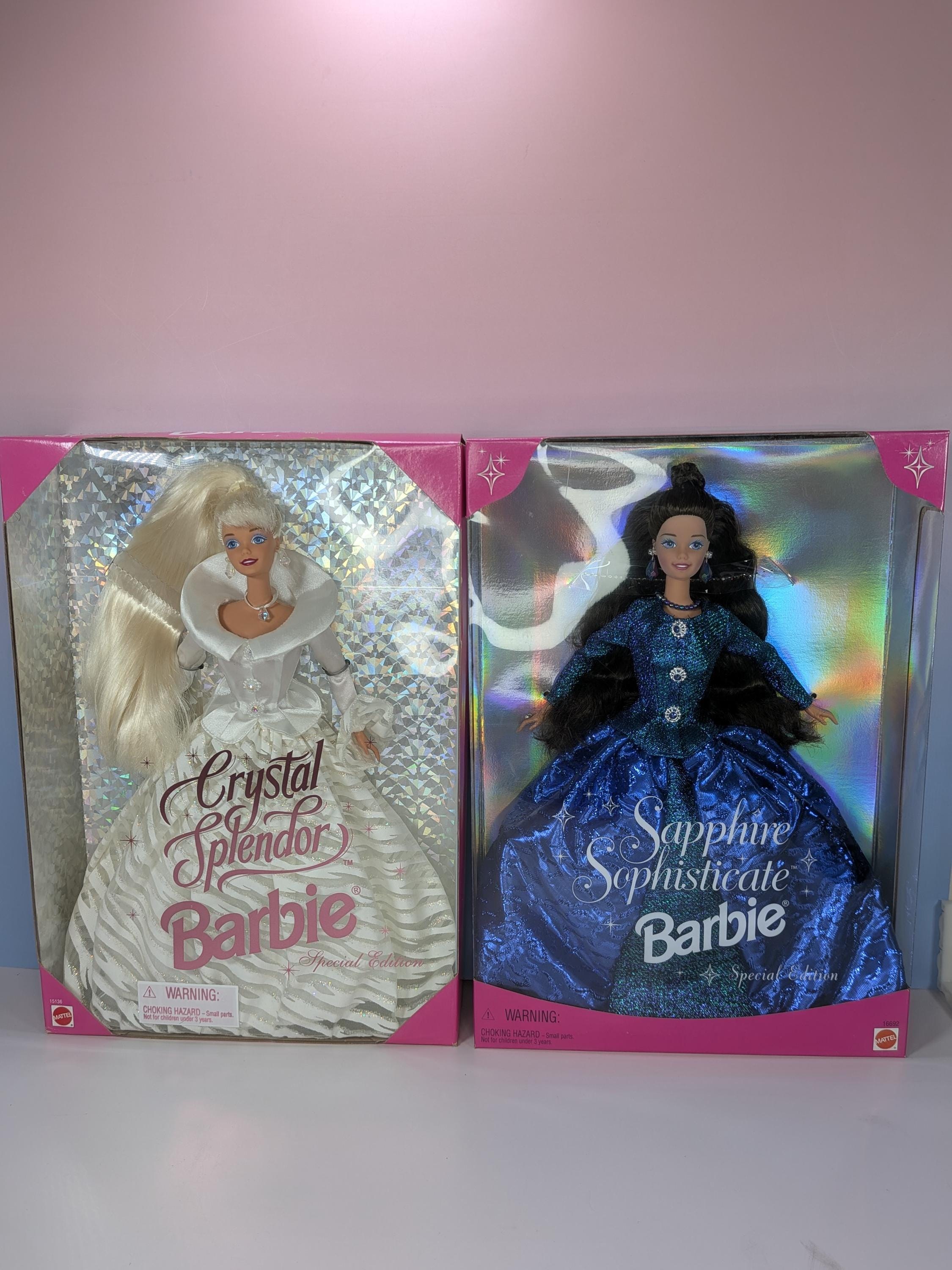 PRISTINE! Vintage 90s Barbie Set NIB, 1995 Crystal Splendor & 1997 Sapphire Sophisticate Mattel Special Edition view 3