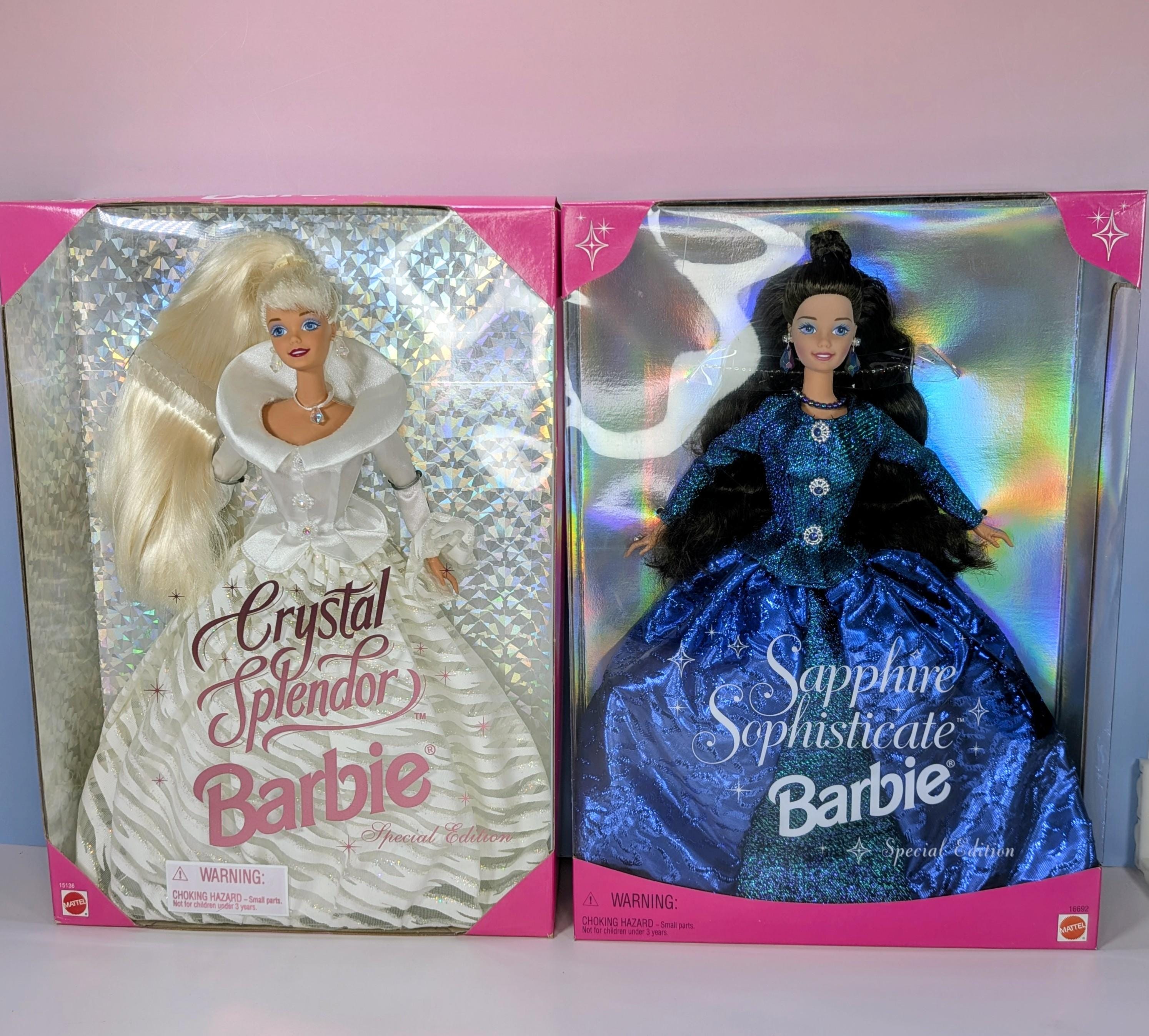 PRISTINE! Vintage 90s Barbie Set NIB, 1995 Crystal Splendor & 1997 Sapphire Sophisticate Mattel Special Edition view 4