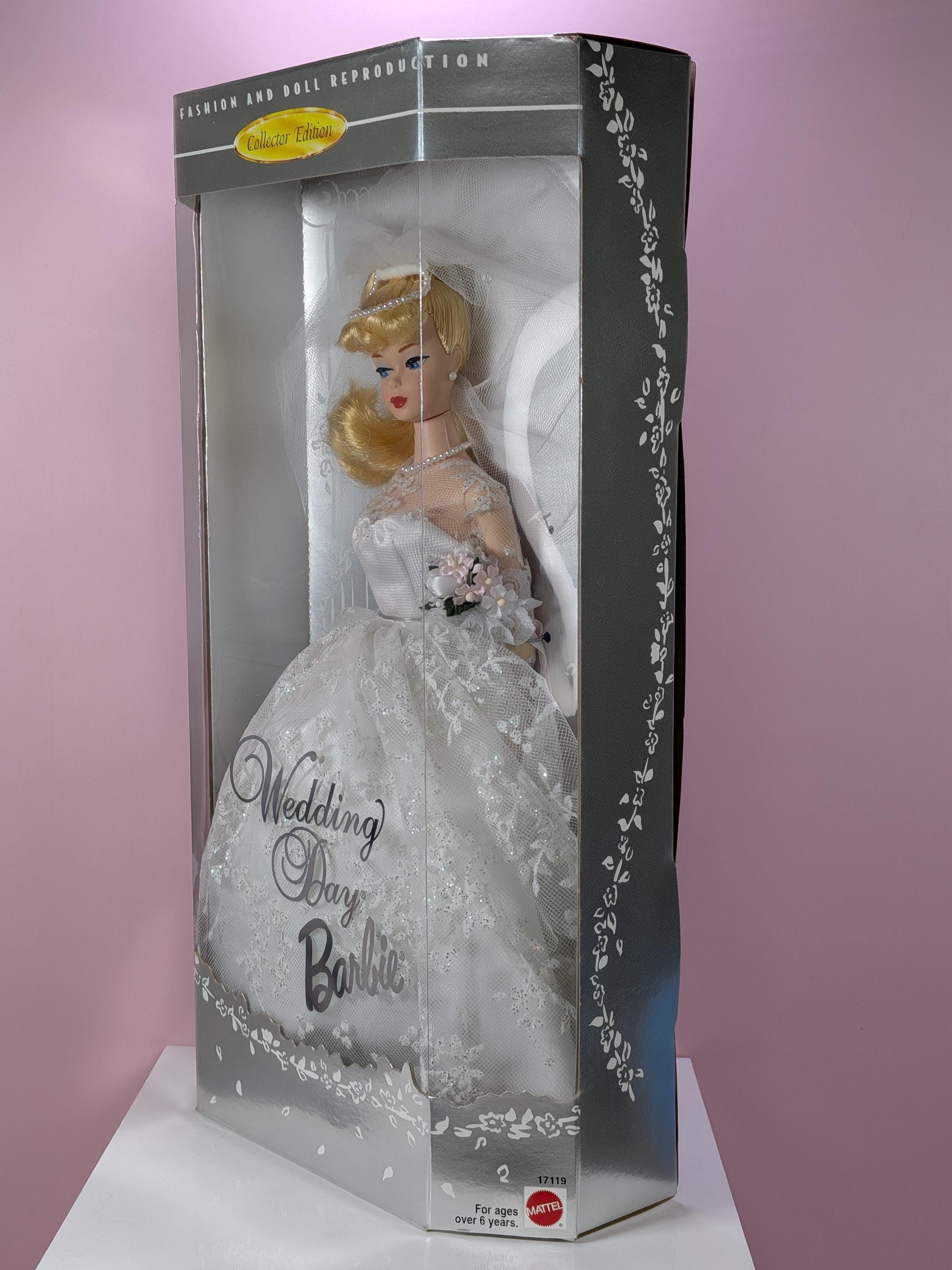 1996 Wedding Day Barbie Doll NRFB 1960 Fashion Reproduction Mattel 17119 Vintage Bridal Barbie Collector Edition NRFB Excellent Condition view 2
