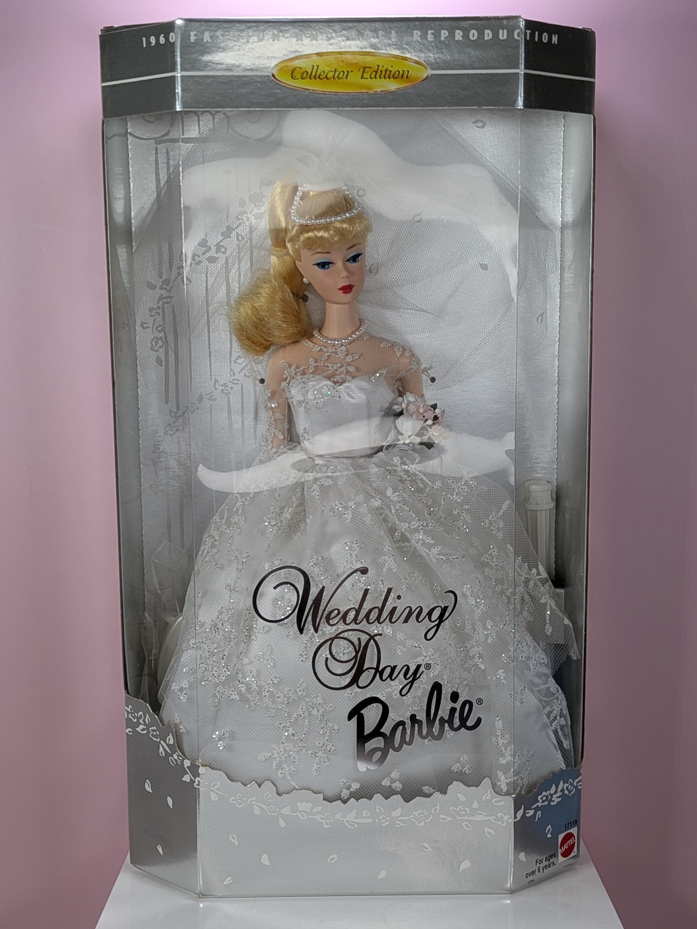 1996 Wedding Day Barbie Doll NRFB 1960 Fashion Reproduction Mattel 17119 Vintage Bridal Barbie Collector Edition NRFB Excellent Condition view 13