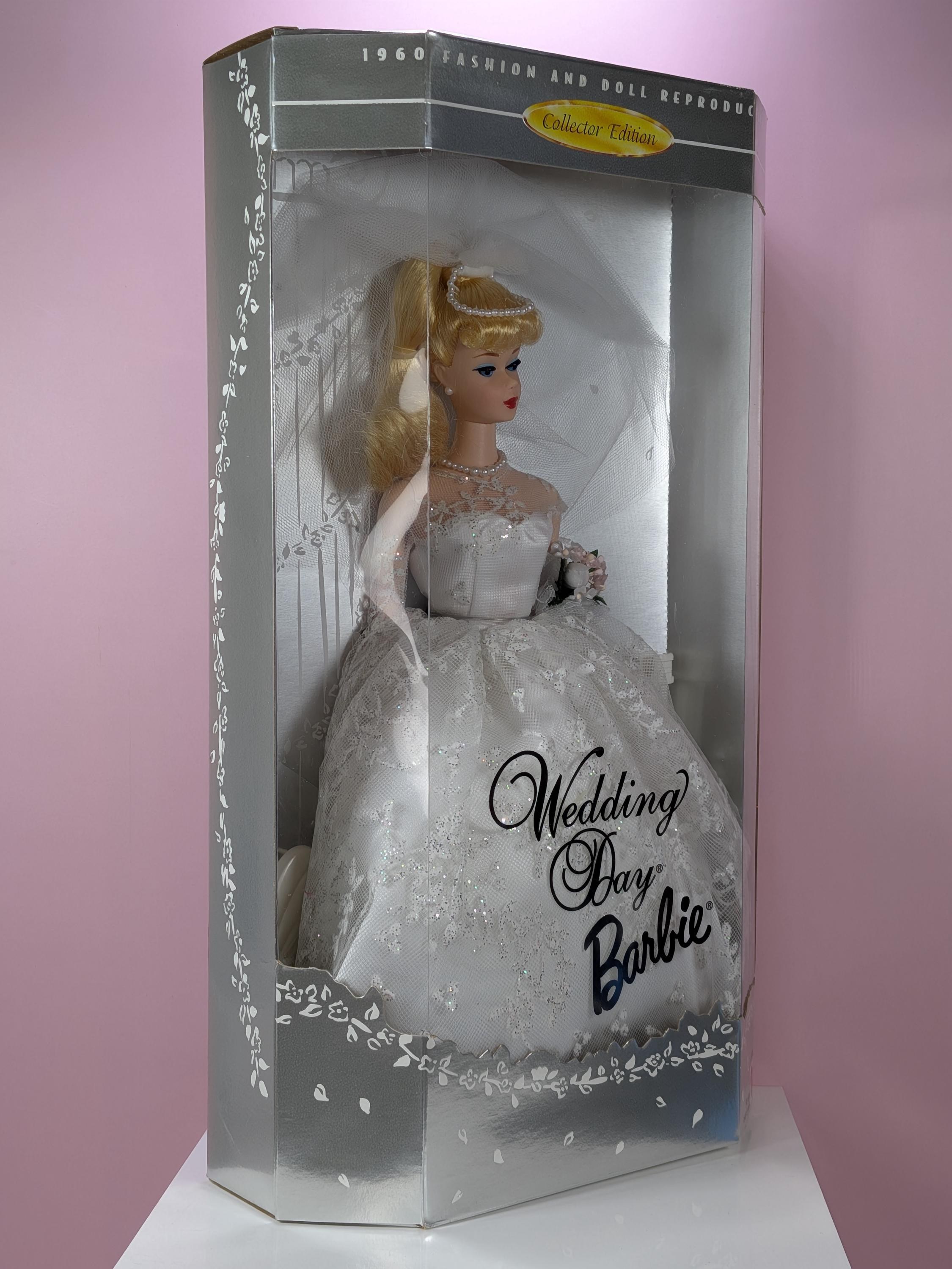 1996 Wedding Day Barbie Doll NRFB 1960 Fashion Reproduction Mattel 17119 Vintage Bridal Barbie Collector Edition NRFB Excellent Condition view 3