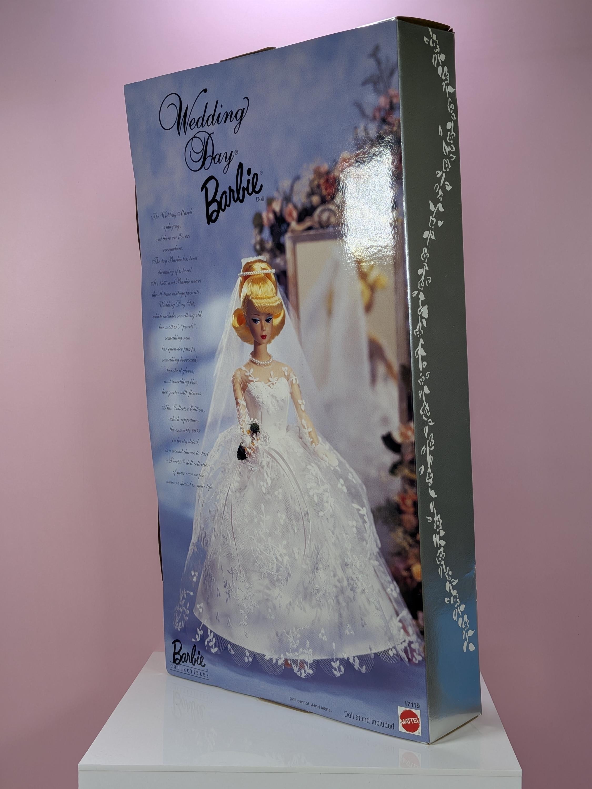 1996 Wedding Day Barbie Doll NRFB 1960 Fashion Reproduction Mattel 17119 Vintage Bridal Barbie Collector Edition NRFB Excellent Condition view 4
