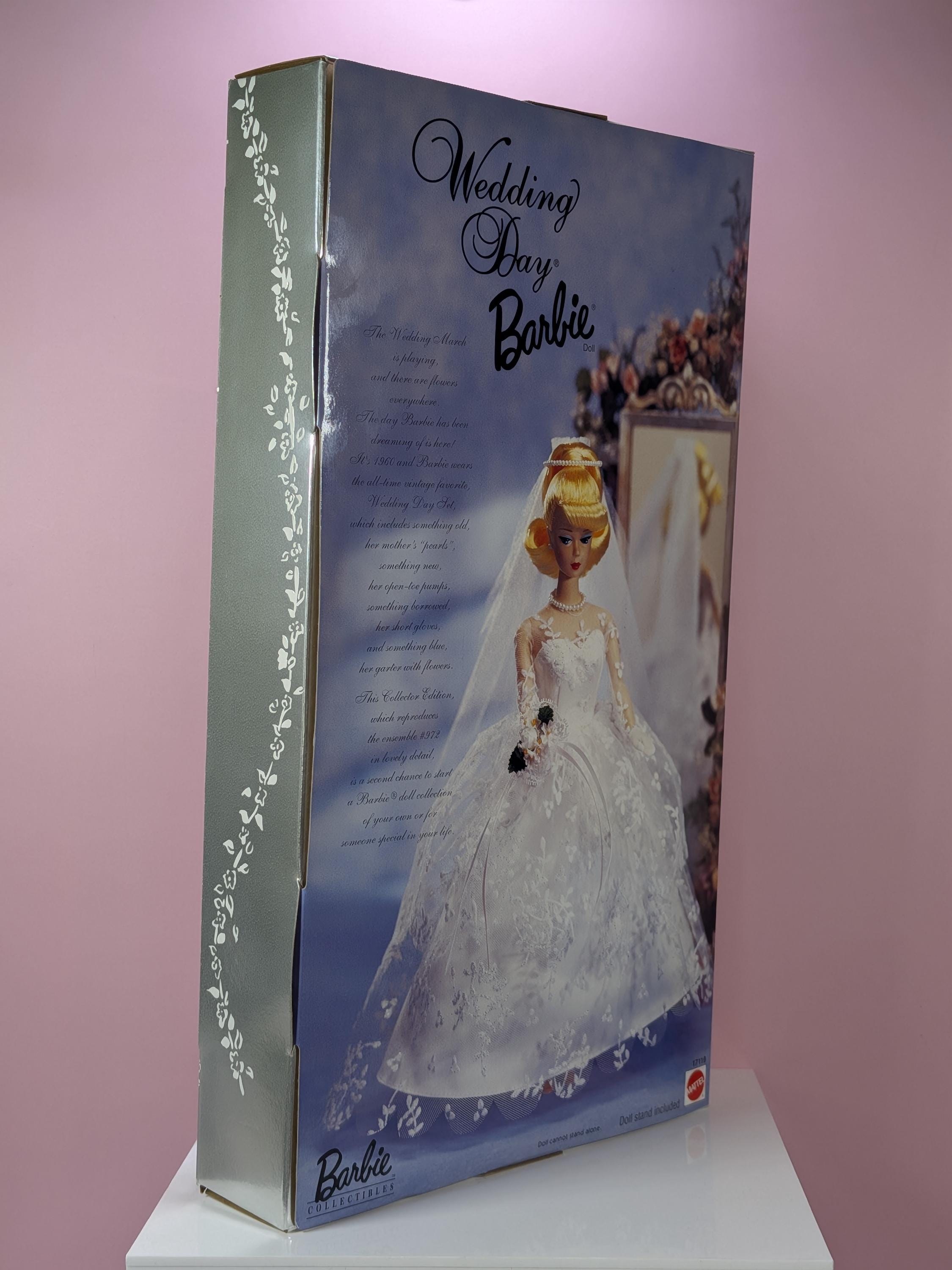 1996 Wedding Day Barbie Doll NRFB 1960 Fashion Reproduction Mattel 17119 Vintage Bridal Barbie Collector Edition NRFB Excellent Condition view 5