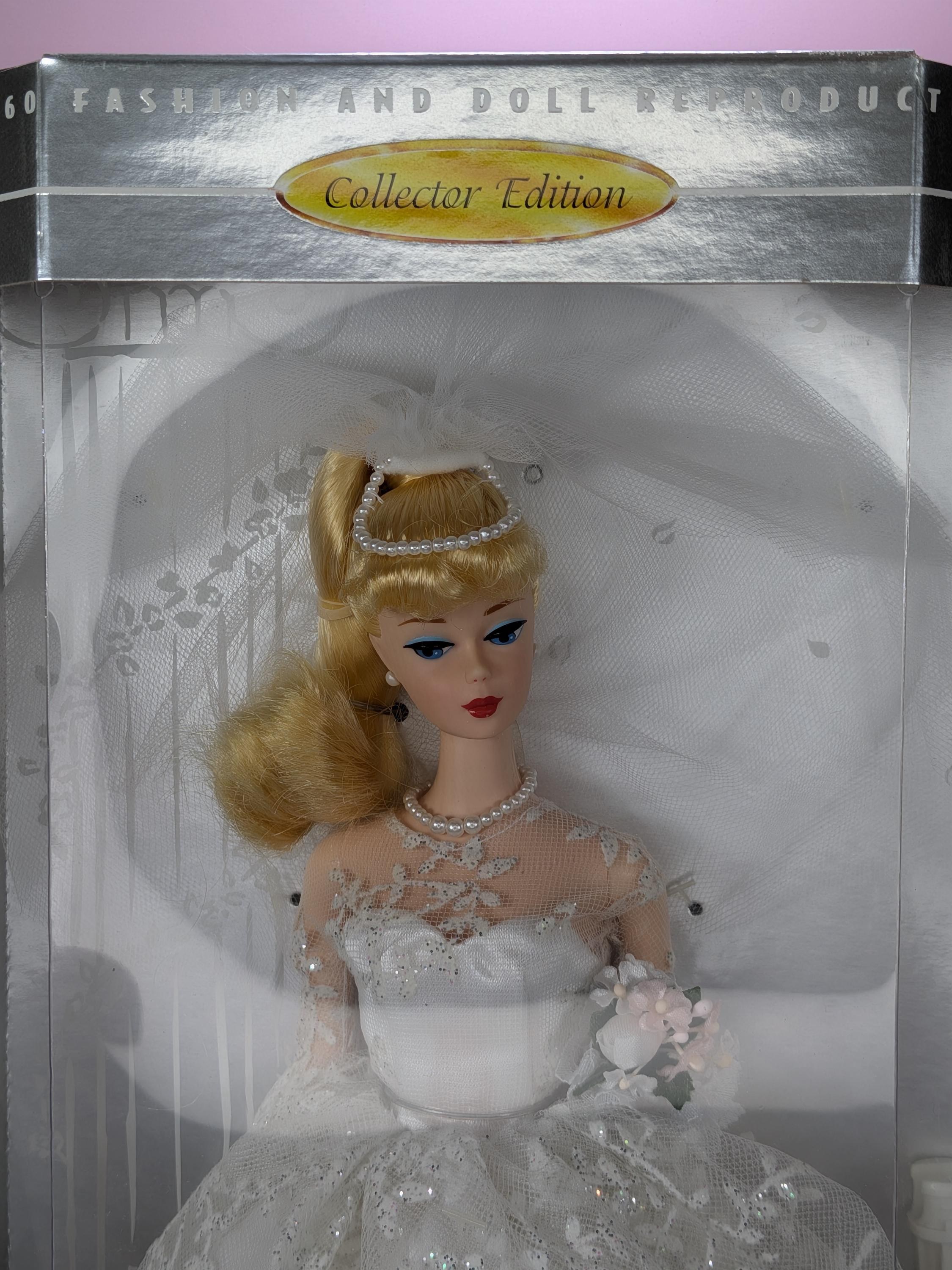 1996 Wedding Day Barbie Doll NRFB 1960 Fashion Reproduction Mattel 17119 Vintage Bridal Barbie Collector Edition NRFB Excellent Condition view 7