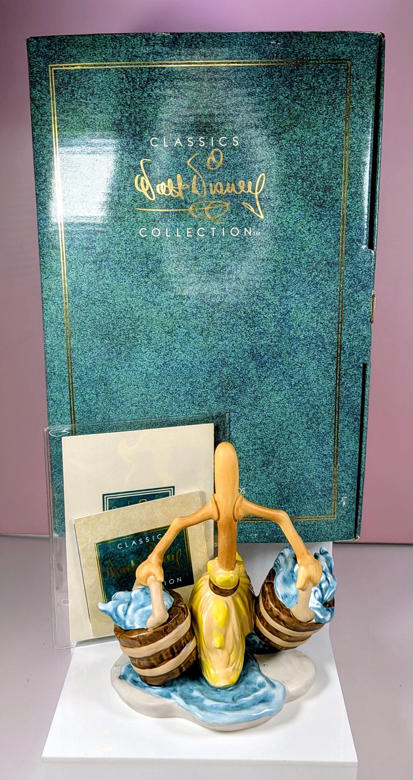 Mint WDCC Disney Fantasia Figurine Lot Sorcerer Mickey Magic Broom Cupid with Stand New Old Stock Deadstock with Boxes and COAs Complete Set view 11