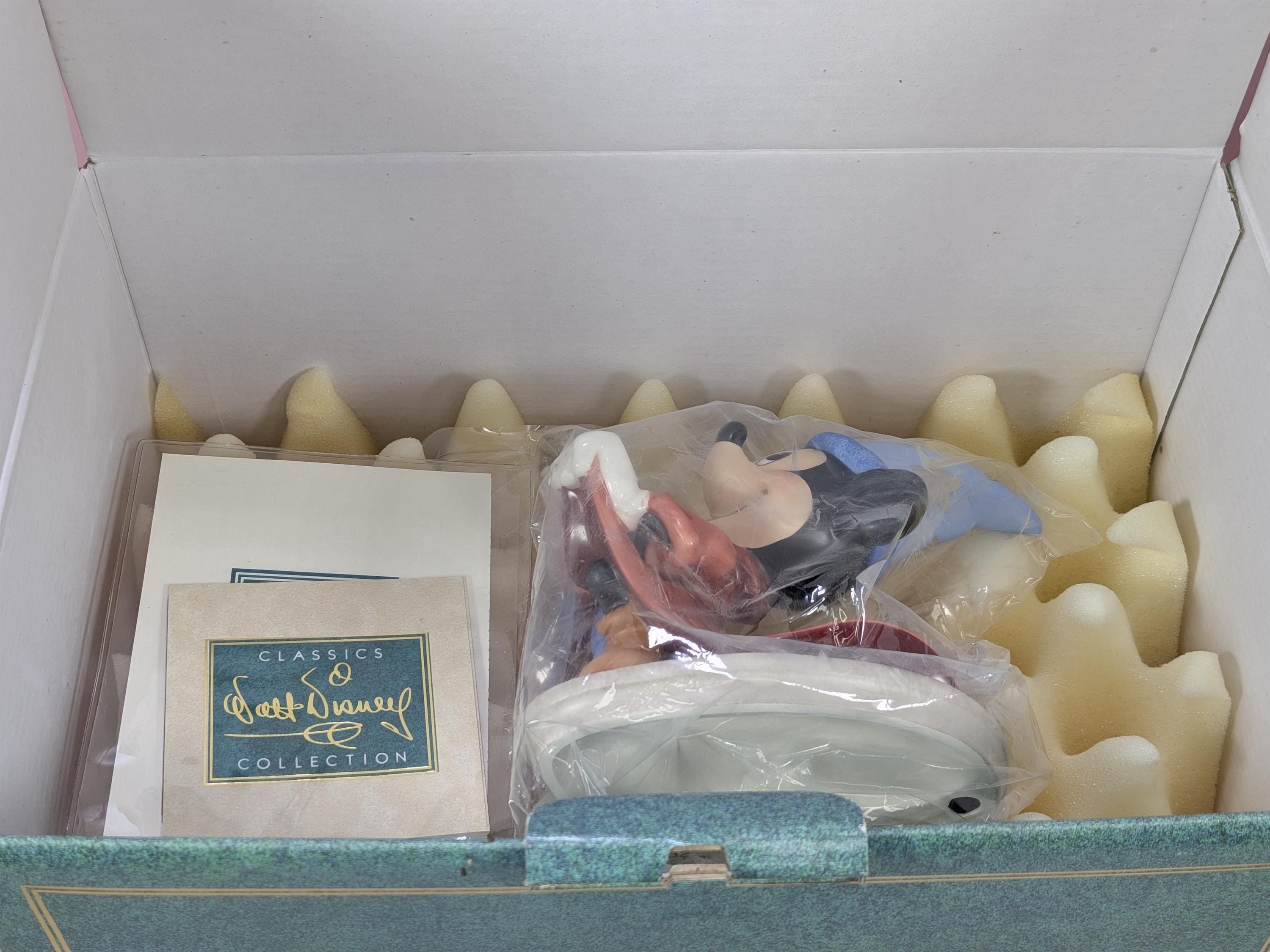 Mint WDCC Disney Fantasia Figurine Lot Sorcerer Mickey Magic Broom Cupid with Stand New Old Stock Deadstock with Boxes and COAs Complete Set view 4