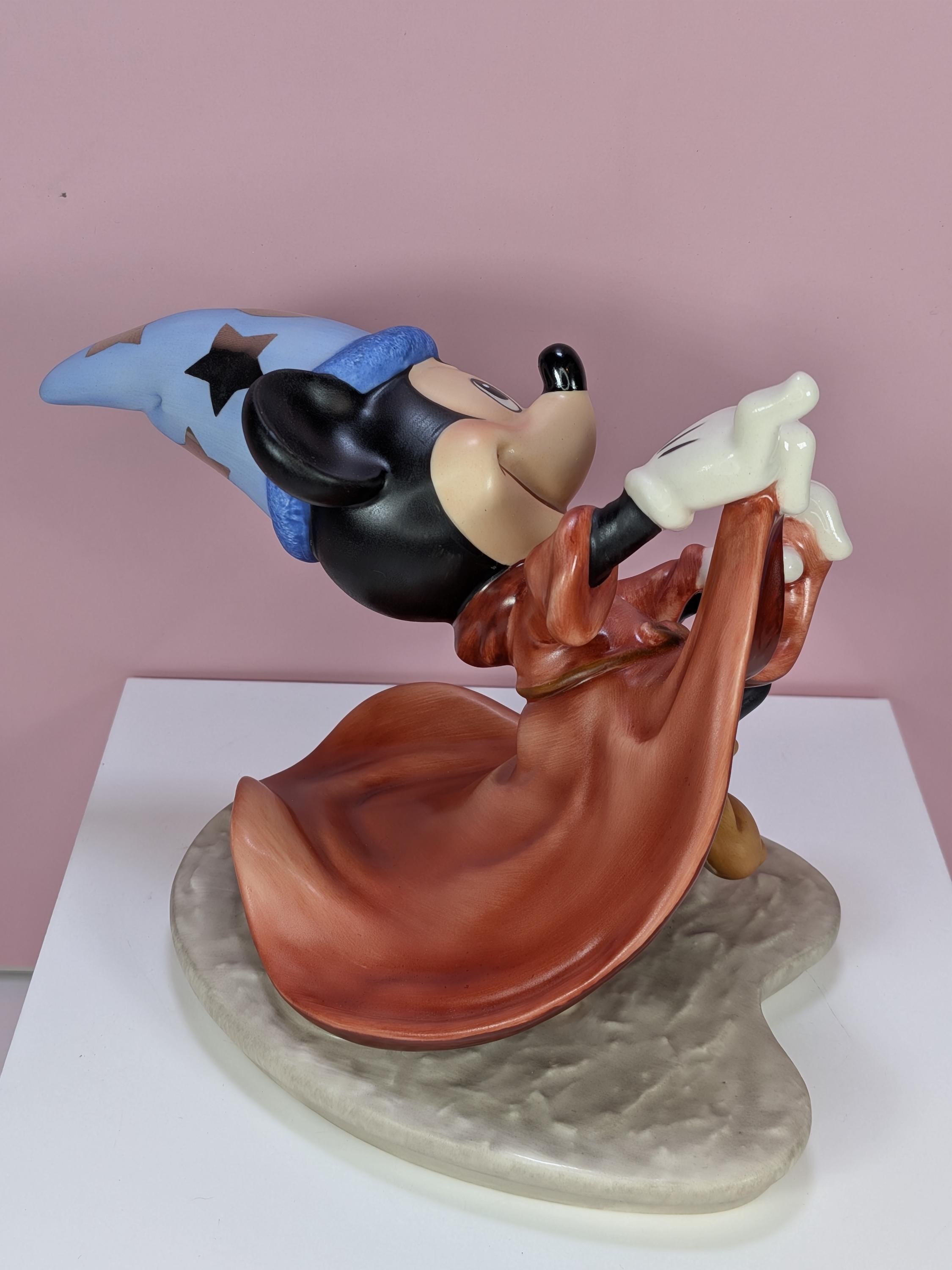 Mint WDCC Disney Fantasia Figurine Lot Sorcerer Mickey Magic Broom Cupid with Stand New Old Stock Deadstock with Boxes and COAs Complete Set view 8